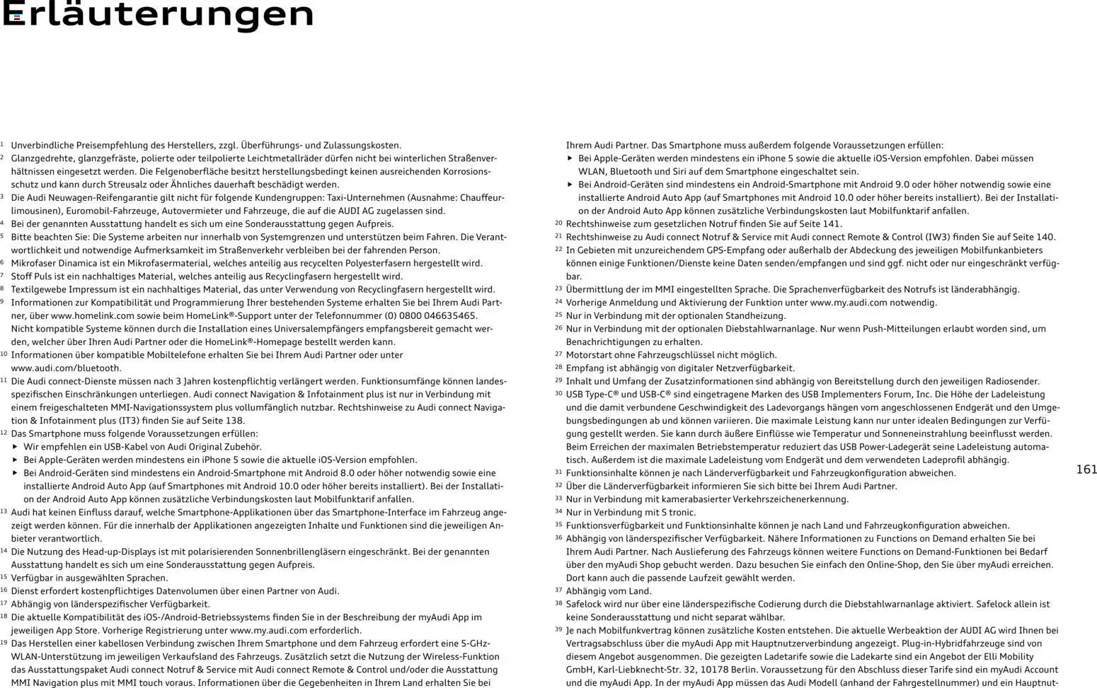 Audi A3 – gültig ab 28.10.2025 | Seite: 161 | Produkte: Navigation