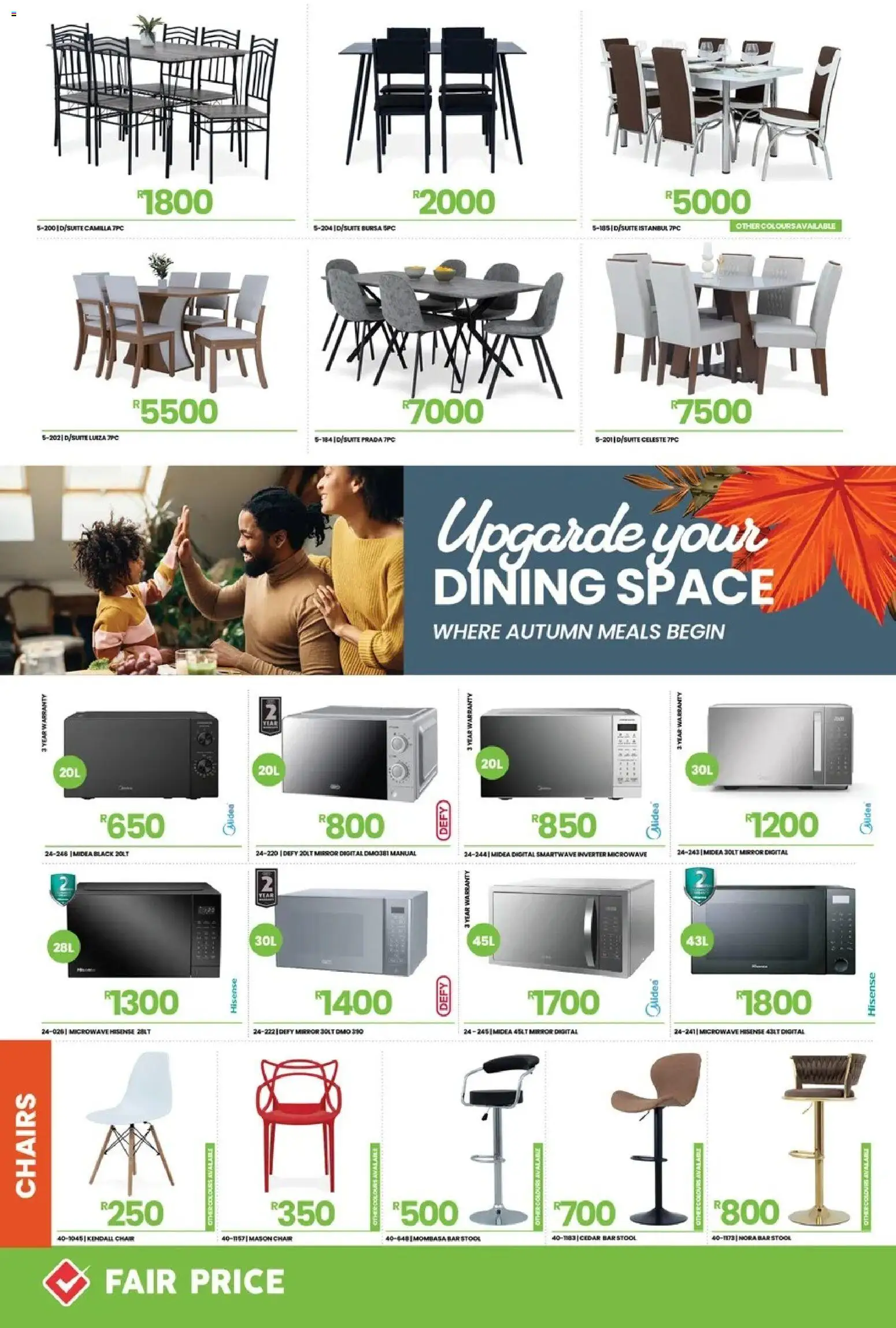 New Fair Price catalogue – valid from 01.03.2026 | Page: 24 | Products: Stool, Mirror, Microwave, Bar stool