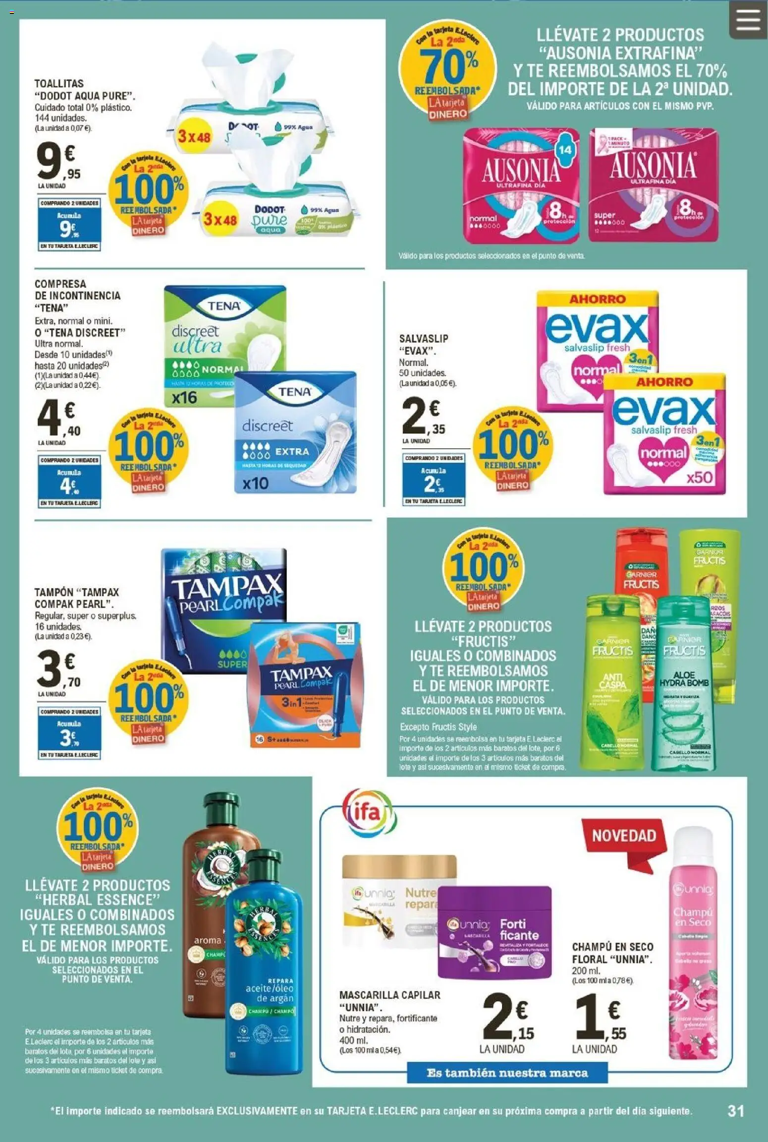 E.Leclerc folleto │ válido desde el 07.01.2026 | Página: 31 | Productos: Champú, Té