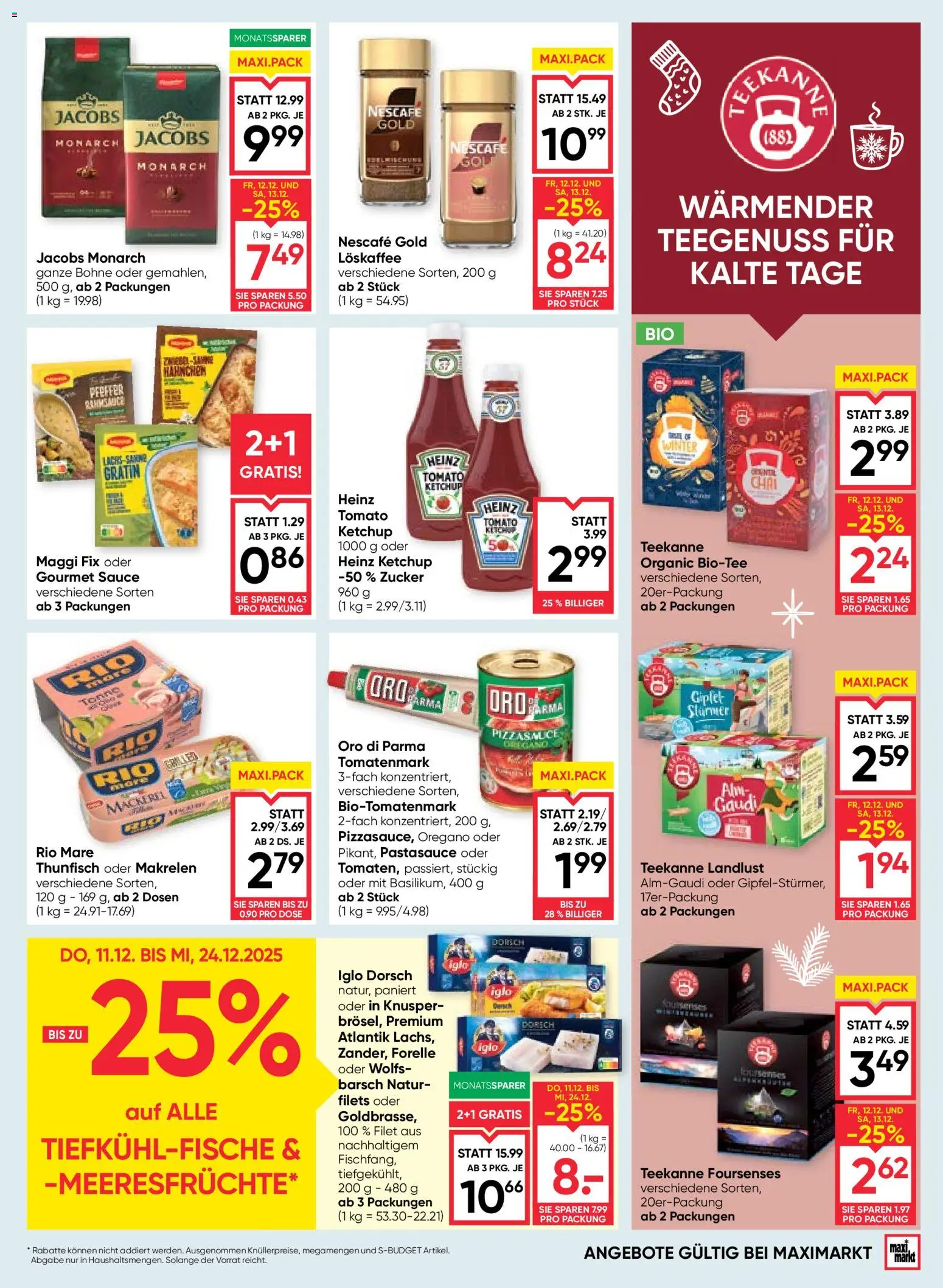 Maximarkt Flugblatt gültig ab 11.12.2025 | Seite: 11 | Produkte: Ketchup, Zucker, Pfeffer