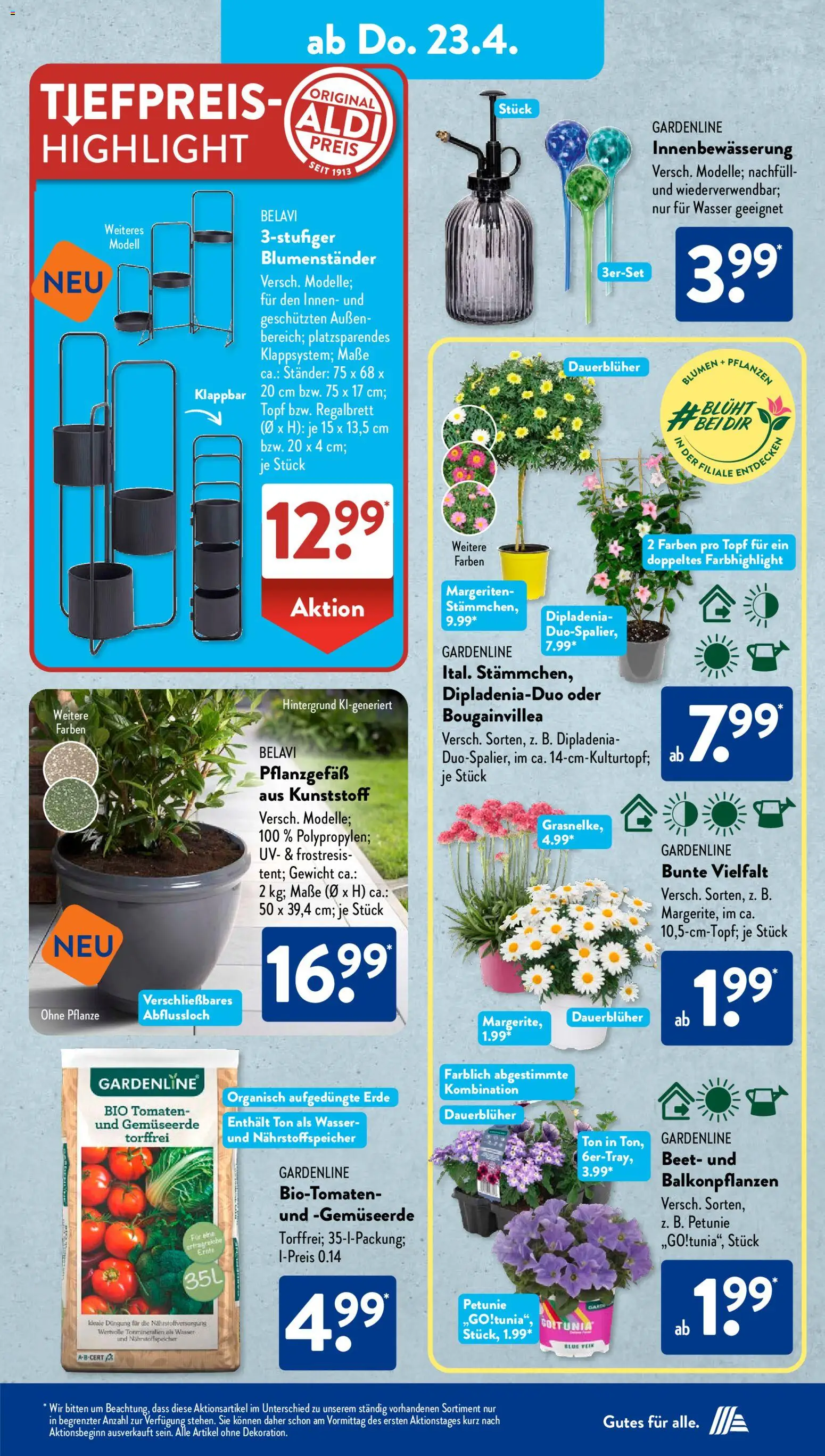 Aldi Süd Prospekt 	 – gültig ab 20.04.2026 | Seite: 11 | Produkte: Gewicht, Belavi, Blumen, Wasser