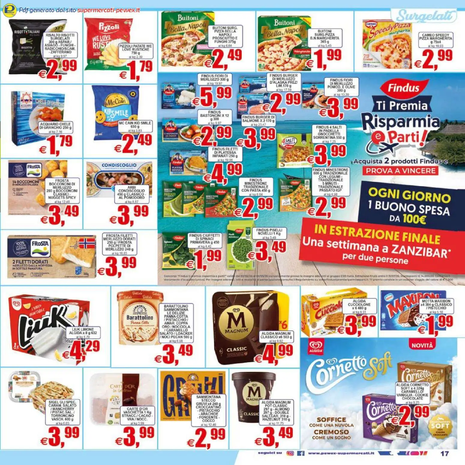 Volantino Pewex del 07.04.2026 | Pagina: 17 | Prodotti: Cornetto, Limone, Pasta, Funghi