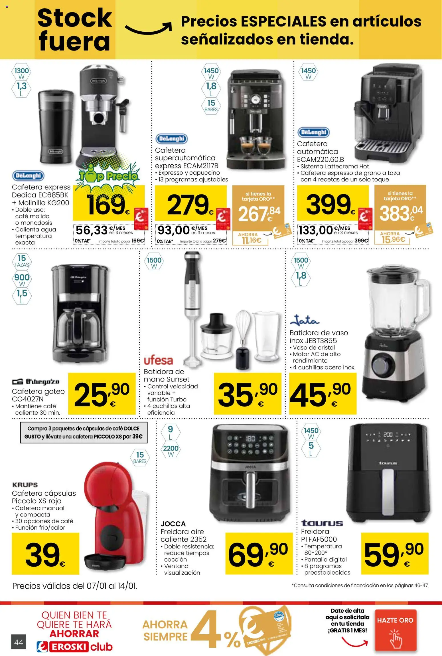 Eroski folleto │ válido desde el 05.01.2026 | Página: 44 | Productos: Café, Café molido, Té, Batidora
