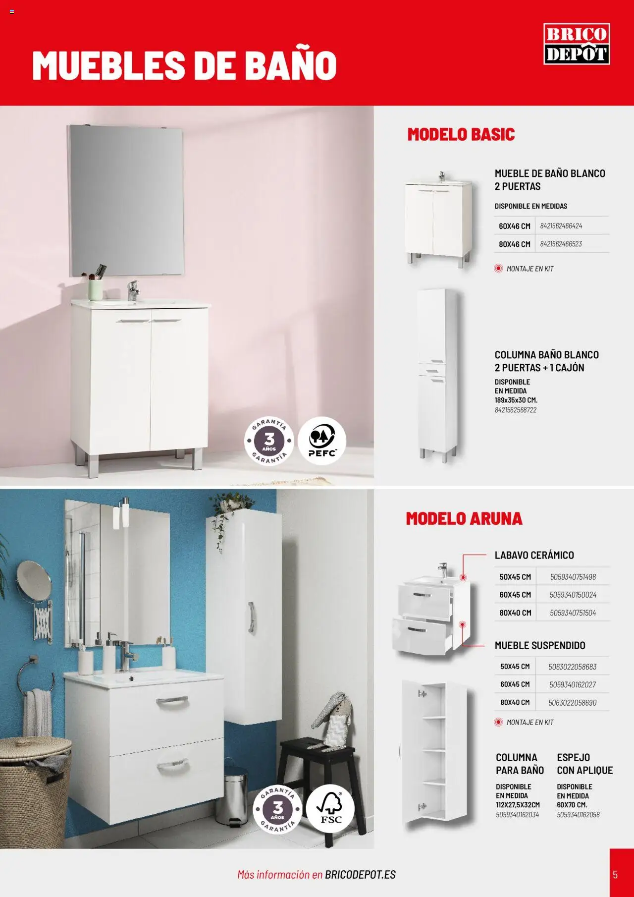 Brico Depôt Baňos │ válido desde el 17.07.2024 | Página: 5 | Productos: Muebles, Baño, Espejo