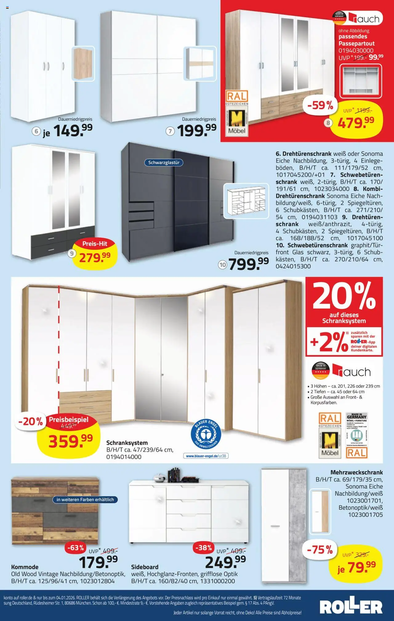 Roller Prospekt 	 – gültig ab 07.09.2025 | Seite: 17 | Produkte: Sideboard, Schwebetürenschrank, Drehtürenschrank, Schrank