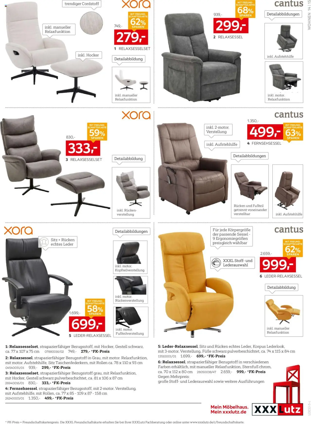 XXXL Lutz Prospekt 	 – gültig ab 12.10.2025 | Seite: 19 | Produkte: Hocker, Relaxsessel, Fernsehsessel, Sessel