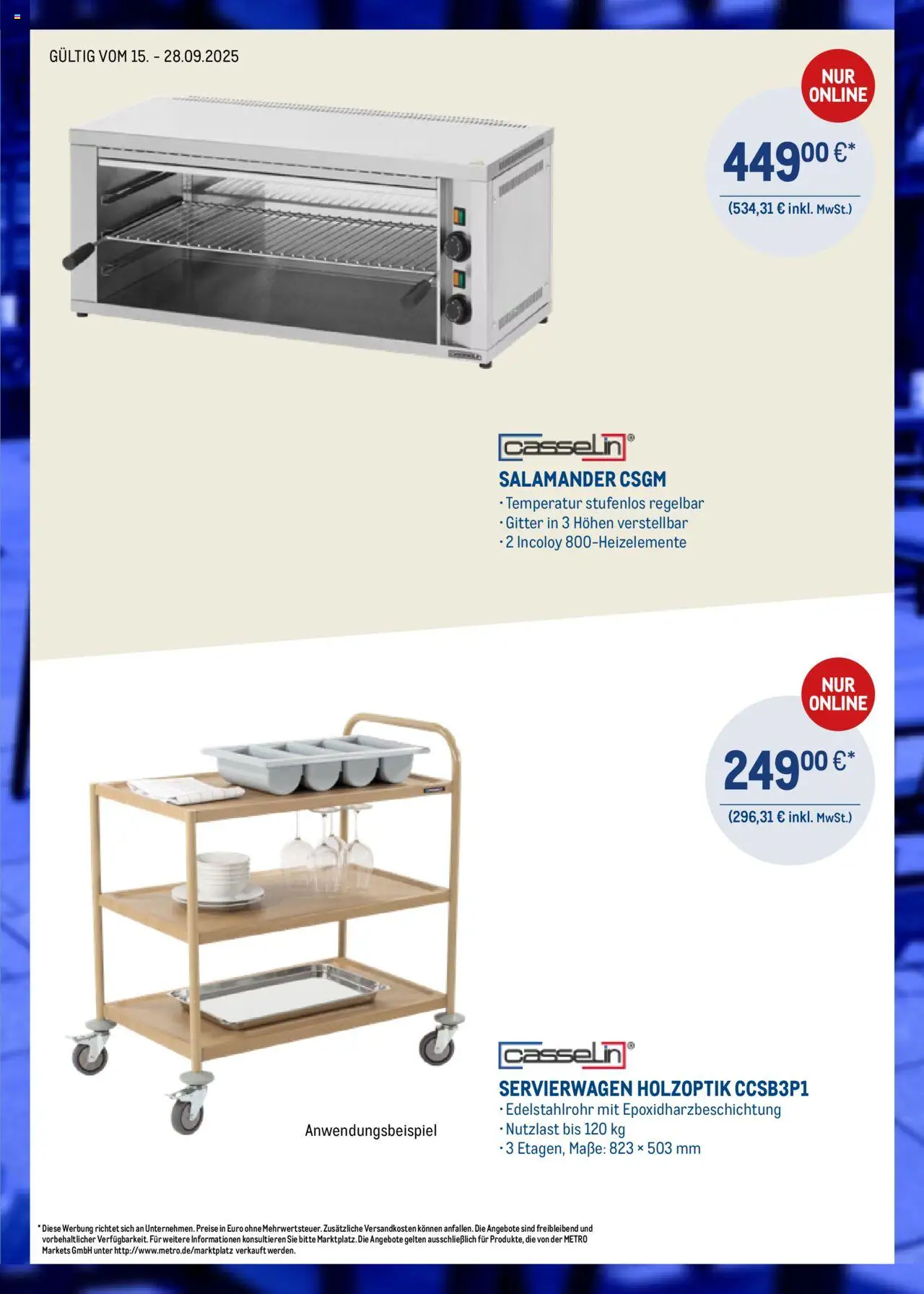Metro Online: Casselin-Angebote – gültig ab 15.09.2025 | Seite: 4 | Produkte: Servierwagen