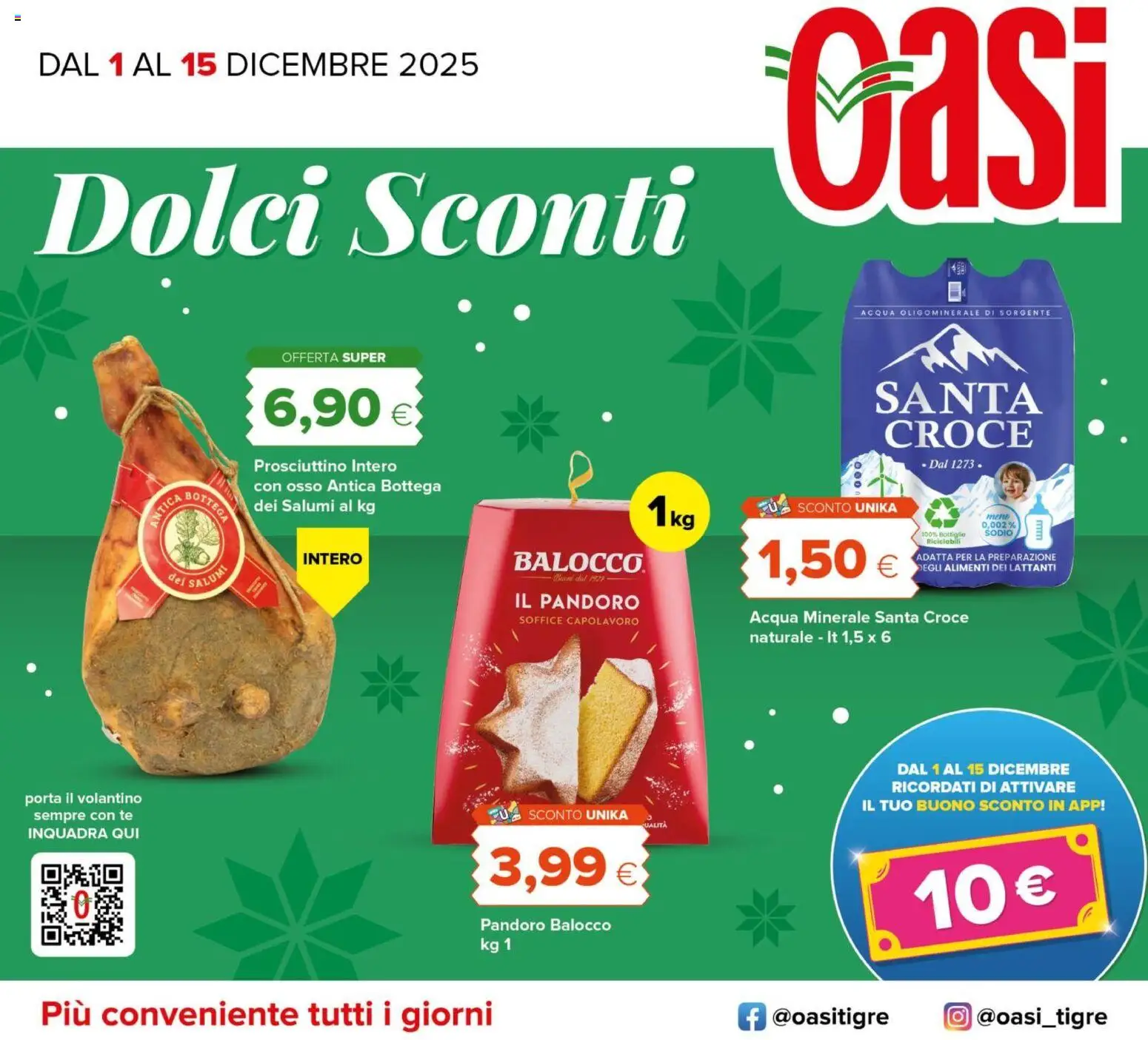 Volantino Oasi del 01.12.2025 | Pagina: 1 | Prodotti: Tè, Acqua, Pandoro, Acqua minerale