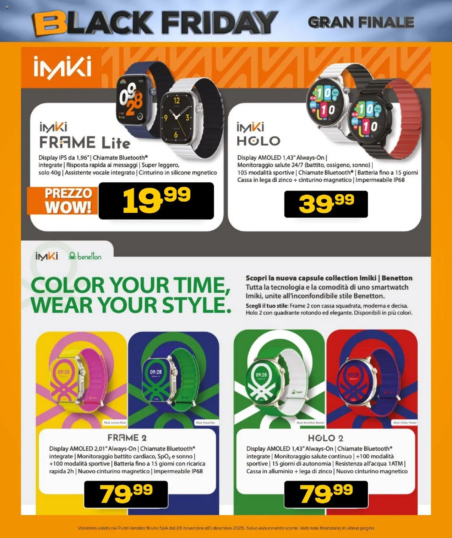 Volantino BRUNO del 26.11.2025 | Pagina: 32 | Prodotti: Silicone, Alluminio, Smartwatch, Batteria