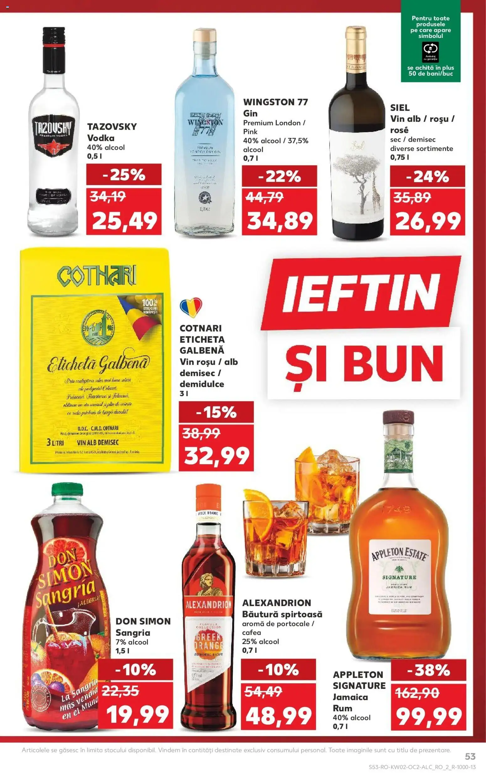 Noul catalog Kaufland – valabil de la 07.01.2026 | Pagină: 53 | Produse: Cafea, Portocale, Gin, Vodka