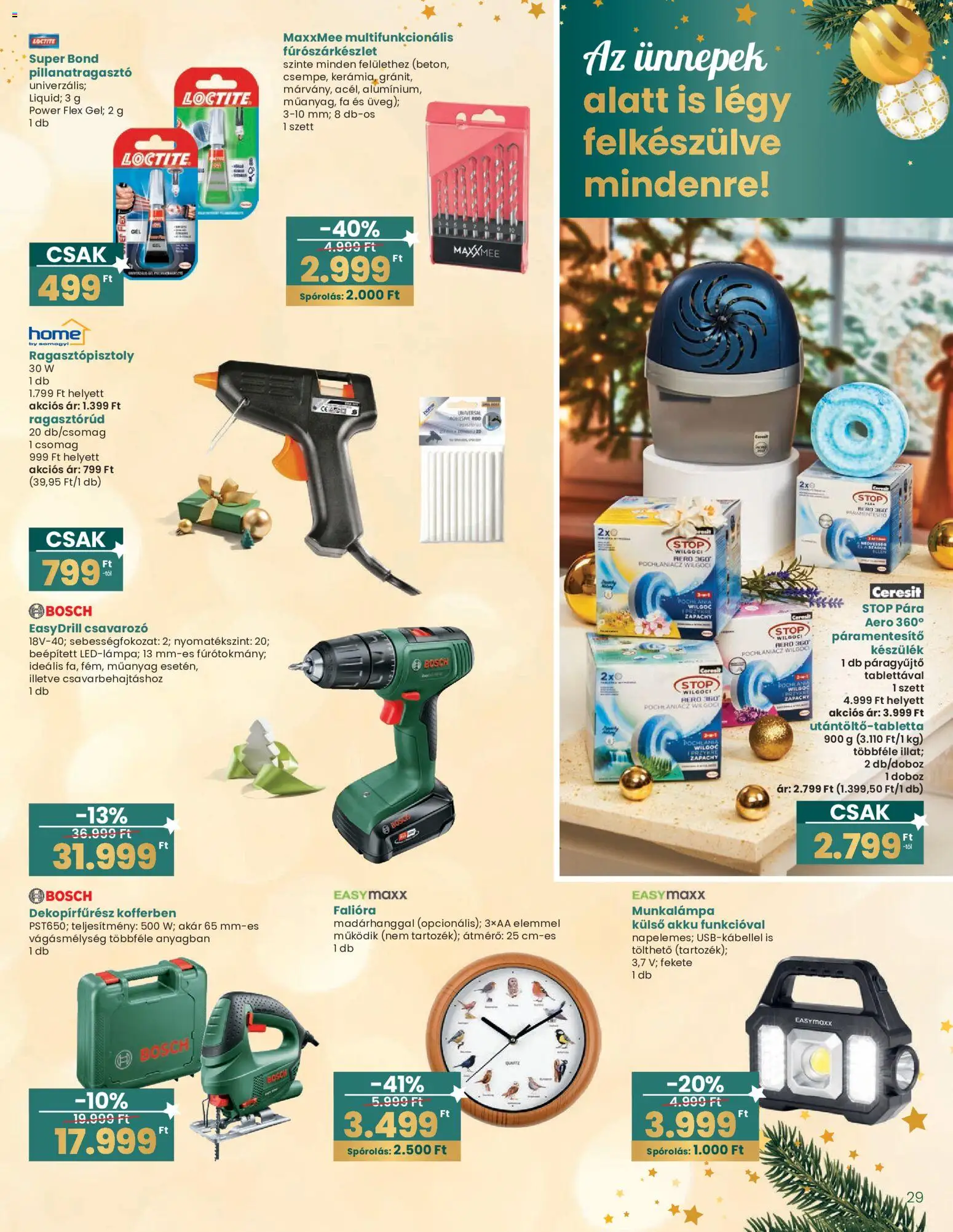 Interspar akciós ujság - amely érvényes a következő dátumtól: 20.12.2025 | Oldal: 29 | Termékek: Páramentesítő, Falióra, Dekopírfűrész, Doboz