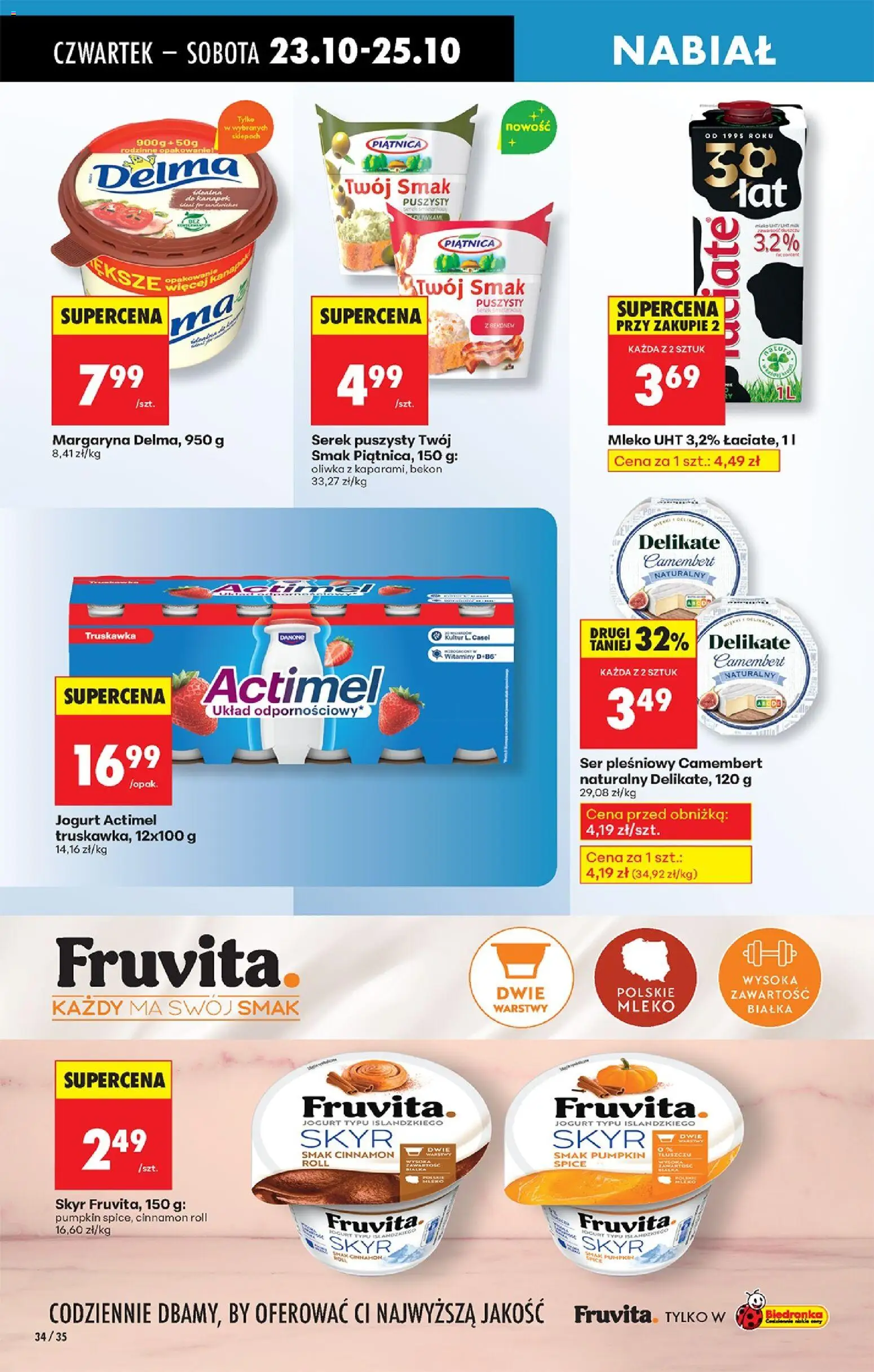 Biedronka gazetka - Oferta w tym tygodniu od 23.10.2025 | Strona: 42 | Produkty: Serek, Camembert, Mleko, Ser