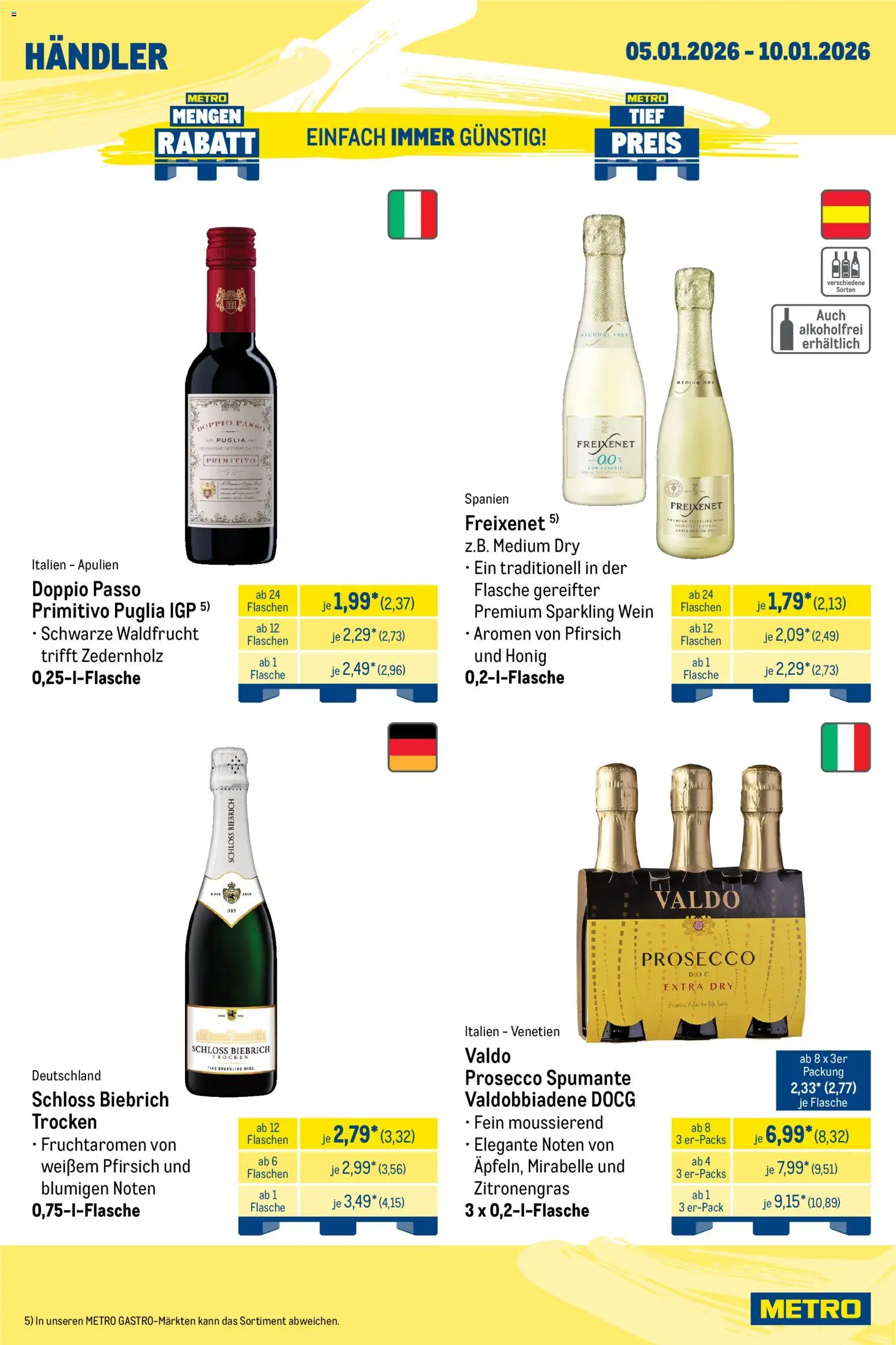 Metro Wochen-Angebote Händler – gültig ab 05.01.2026 | Seite: 6 | Produkte: Zitronengras, Doppio passo primitivo, Prosecco, Doppio Passo