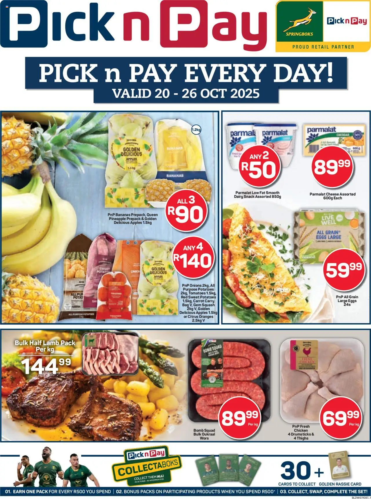 New Pick n Pay catalogue – valid from 20.10.2025 | Page: 1 | Products: Bag, Apples, Pineapple, Onions