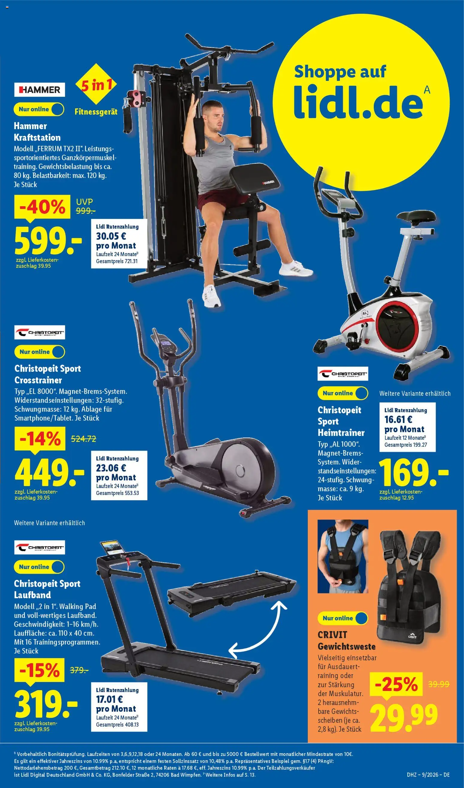 Lidl Prospekt Ochsenfurt – gültig ab 23.02.2026 | Seite: 39 | Produkte: Bad, Laufband, Heimtrainer, Crosstrainer