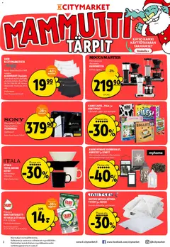 K-Citymarket-mainoslehti voimassa 11.12.2025 alkaen | Sivu: 2 | Tuotteet: Tyynyt, Kahvinkeitin, Pelikonsoli, Playstation