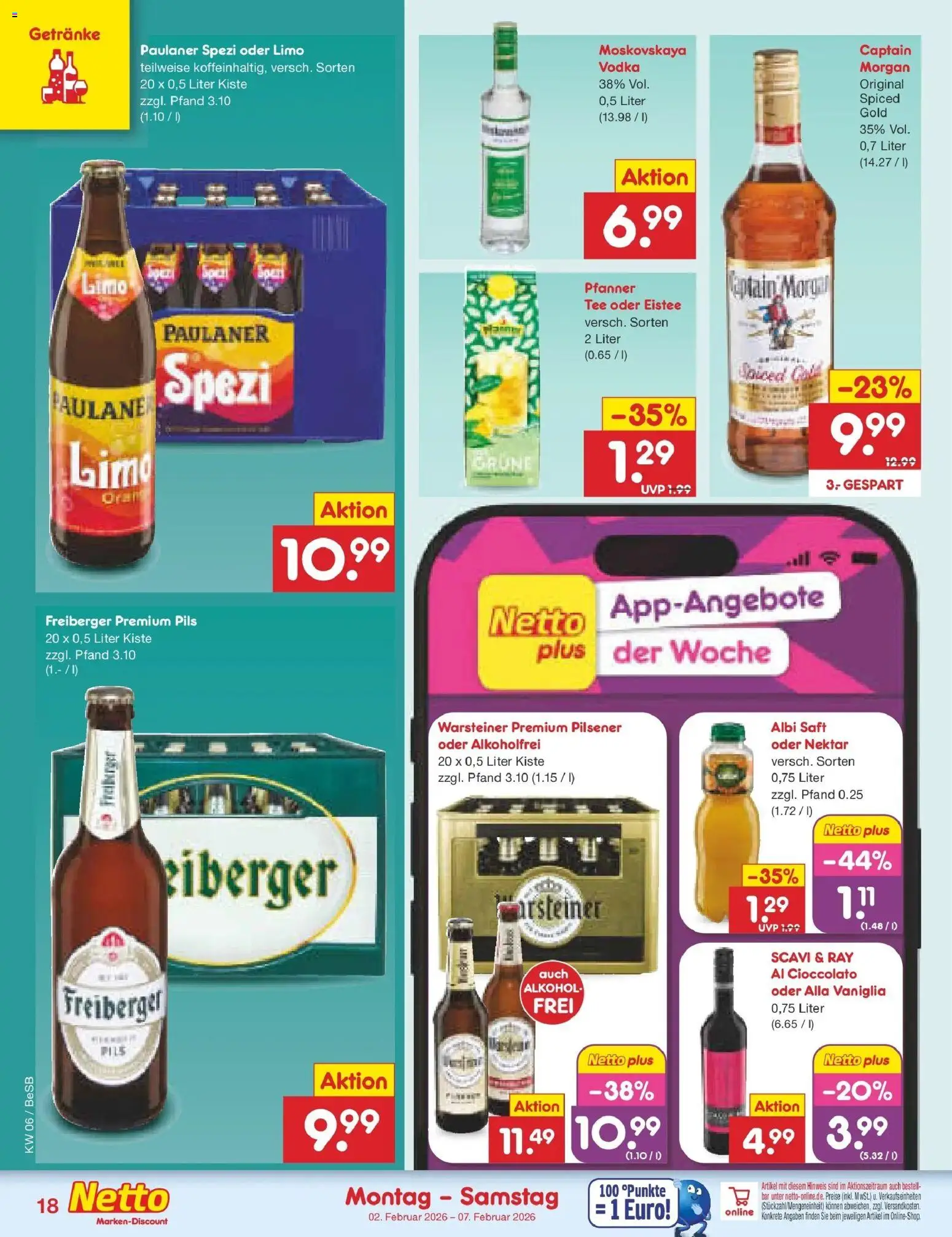 Netto Marken-Discount prospekt Kremmen	 – gültig ab 02.02.2026 | Seite: 20 | Produkte: Warsteiner, Saft, Vodka, Tee