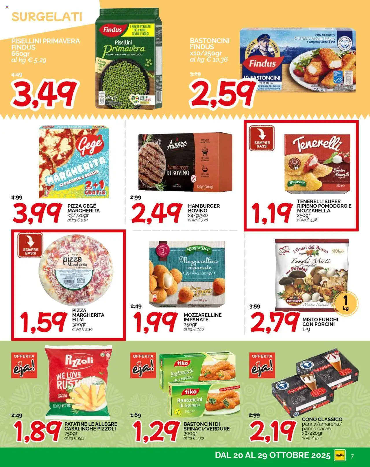 Volantino HarDis del 20.10.2025 | Pagina: 7 | Prodotti: Panna, Verdure, Funghi, Cacao