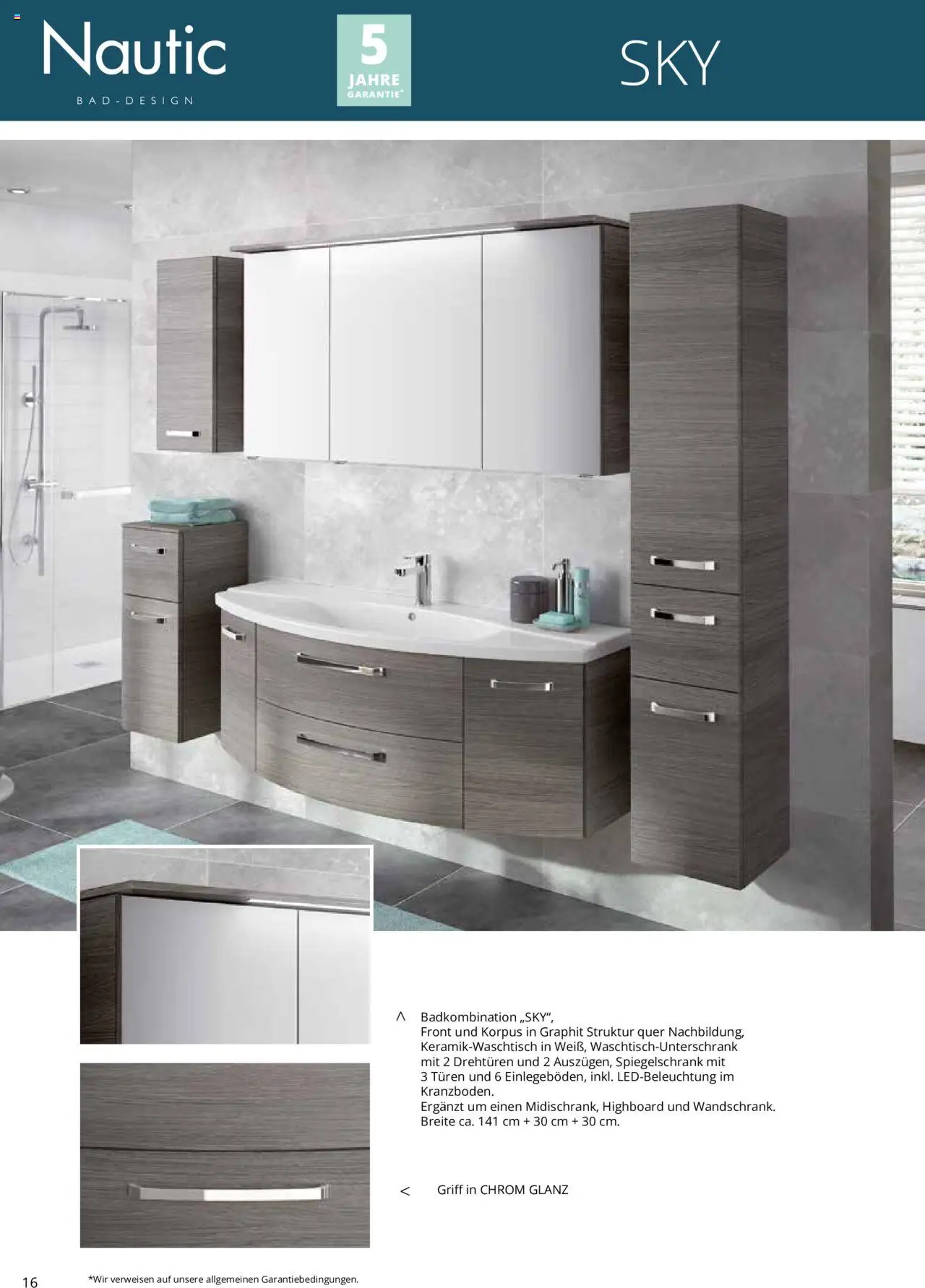 Hammer Zuhause Nautic Badmoebel - gültig ab dem 01.01.2024 | Seite: 16 | Produkte: HIghboard, Bad, Spiegelschrank