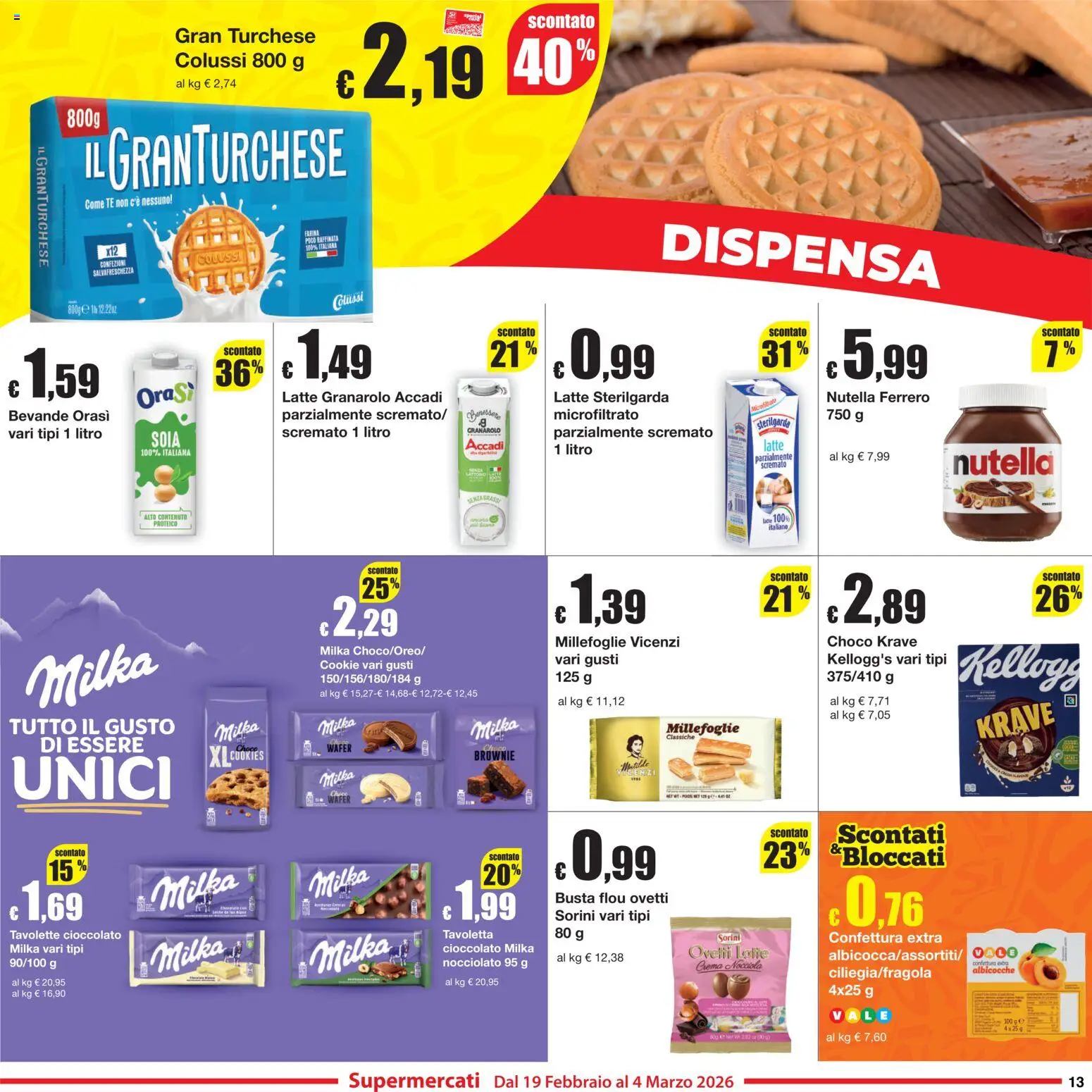 Volantino Sì con Te del 19.02.2026 | Pagina: 13 | Prodotti: Crema, Cioccolato, Tè, Farina