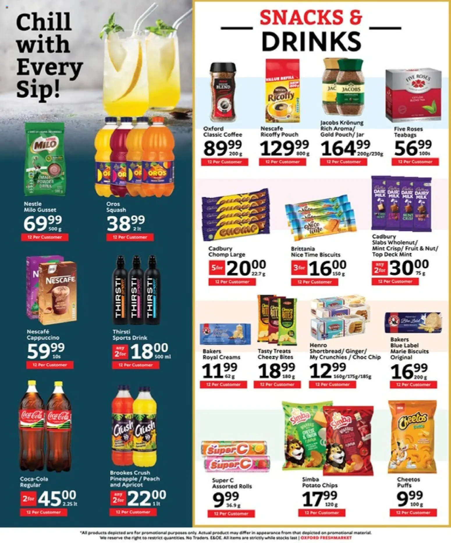 New Oxford Freshmarket catalogue – valid from 22.04.2026 | Page: 10 | Products: Coffee, Snacks, Chips, Fruit