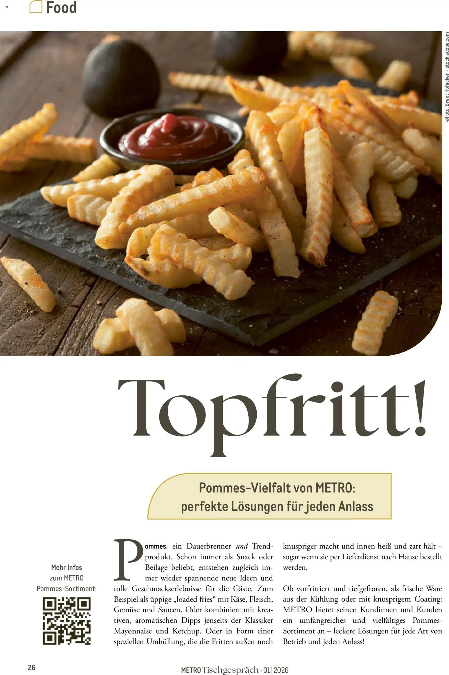 Metro Tischgespräch – gültig ab 01.02.2026 | Seite: 26 | Produkte: Pommes, Gemüse, Mayonnaise