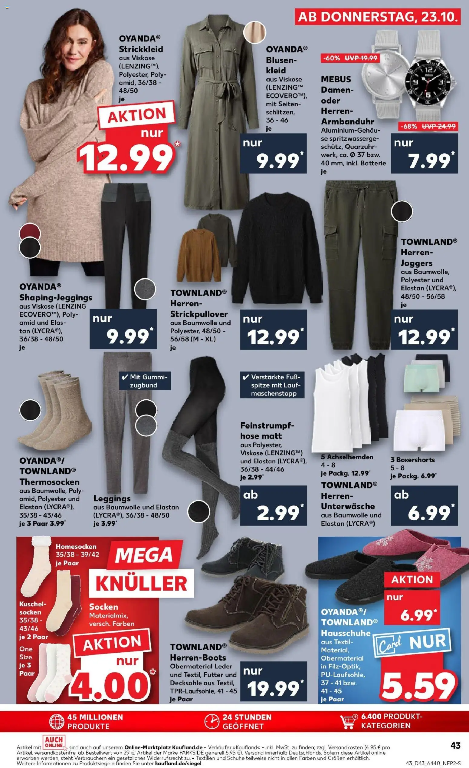 Kaufland prospekt Oppenheim	 – gültig ab 27.10.2025 | Seite: 43 | Produkte: Hose, Socken, Leggings, Hausschuhe