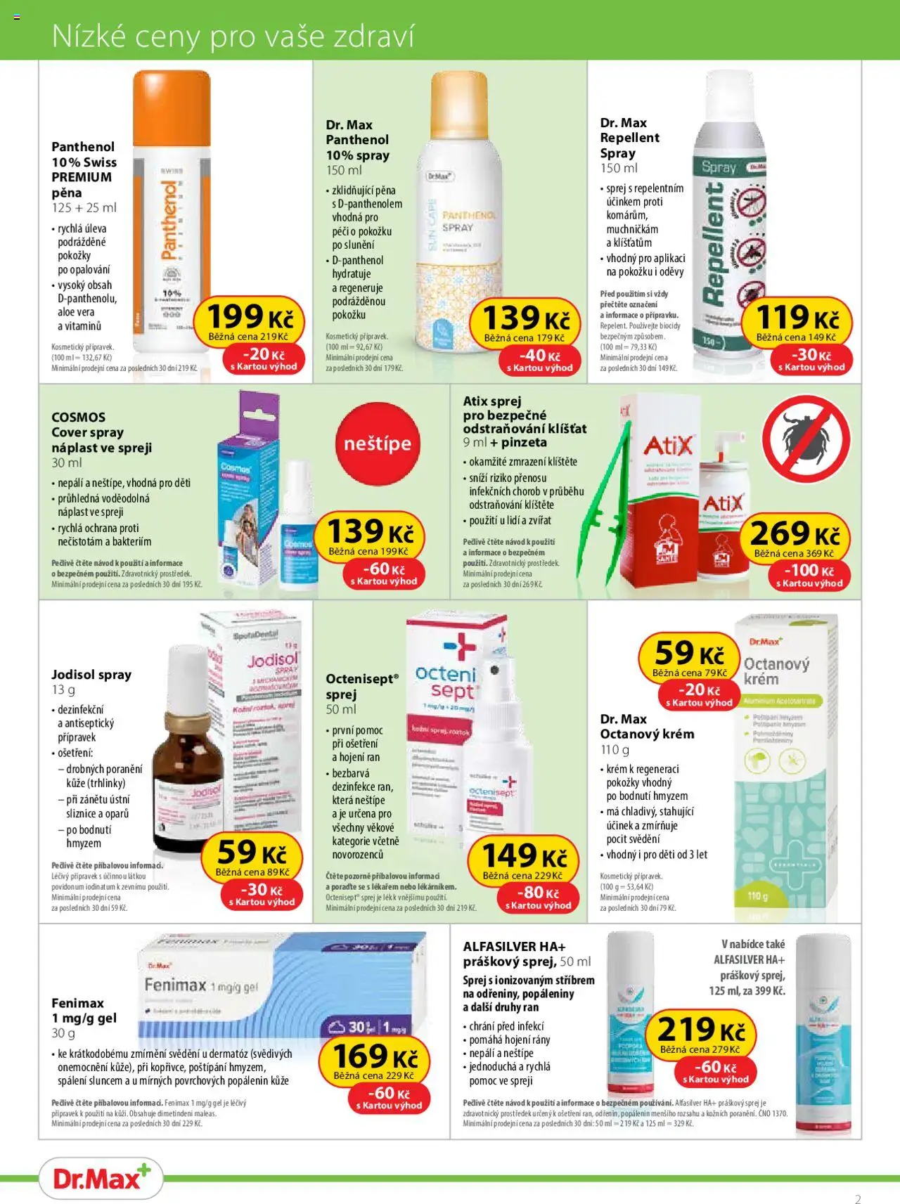 Dr. Max leták od 01.06.2025 | Strana: 2 | Produkty: Náplast, Krém, Aloe vera, Panthenol
