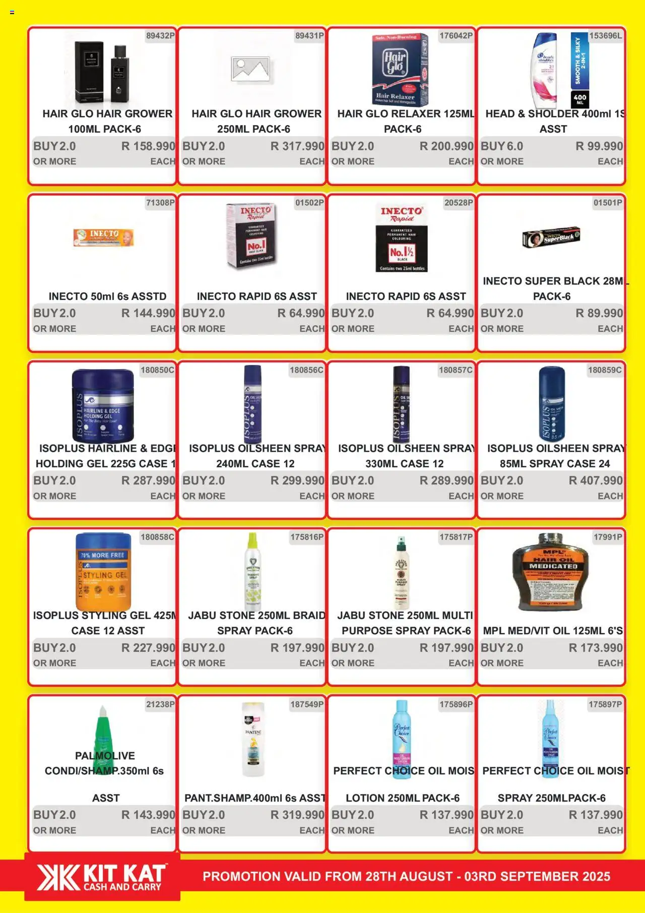 KIT KAT Cash & Carry - Weekly Traders Special │ valid from 28.08.2025 | Page: 18 | Products: Case, Hair oil, Relaxer, Lotion