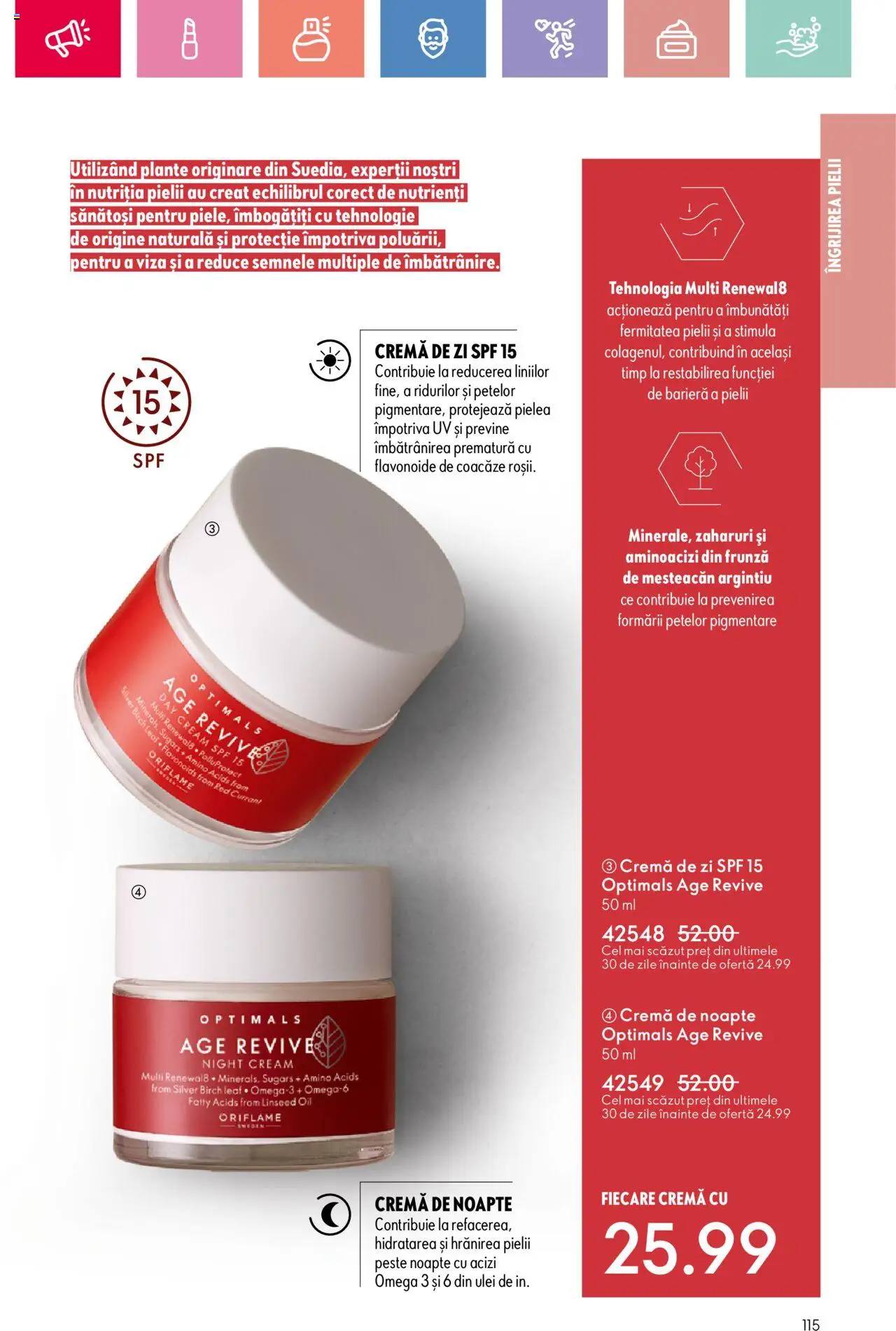 Noul catalog Oriflame – valabil de la 06.07.2025 | Pagină: 115 | Produse: Chaussures de ski, Cremă, Ulei, Pește