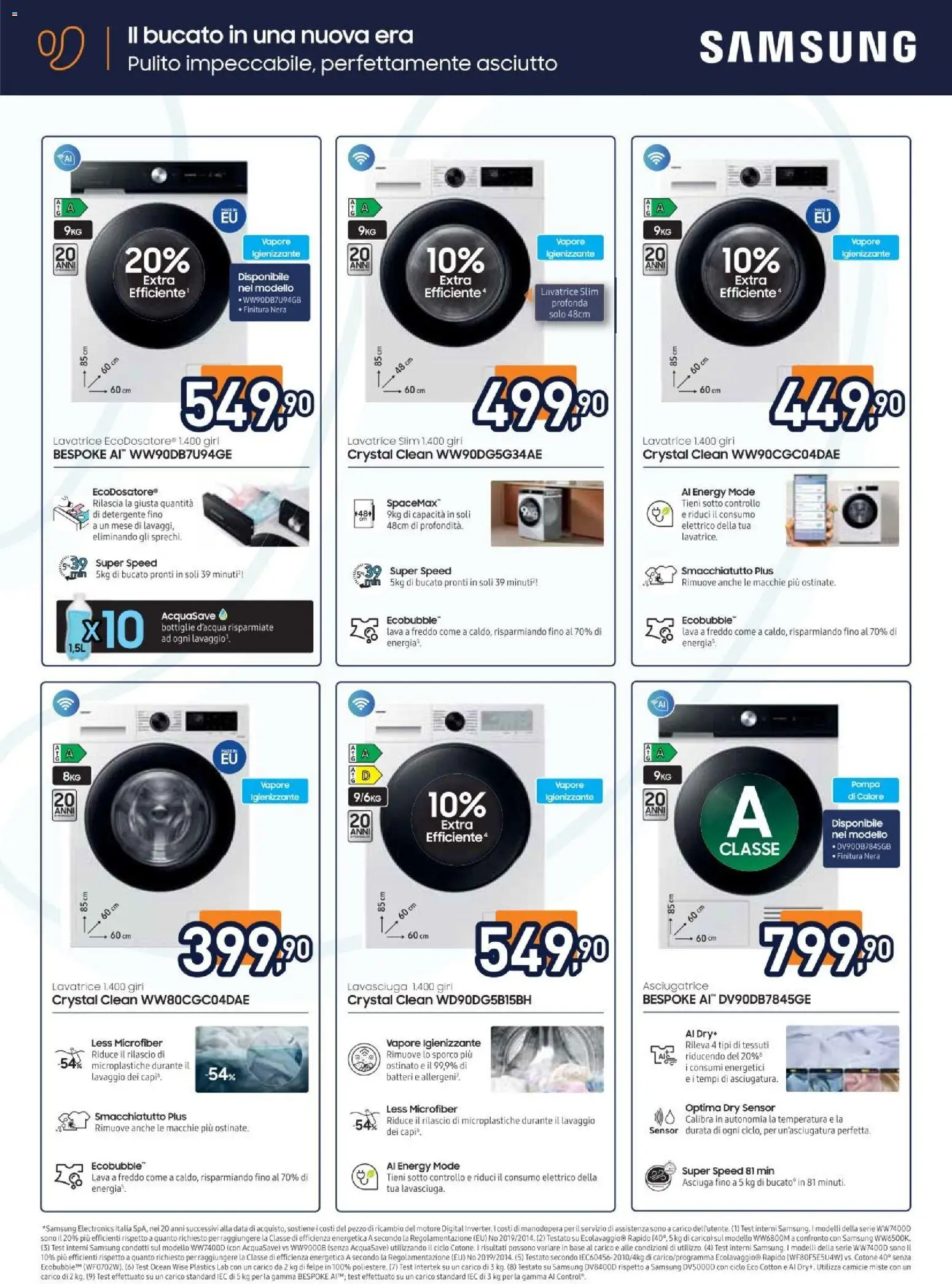 Volantino Unieuro del 05.12.2025 | Pagina: 27 | Prodotti: Lavasciuga, Detergente, Lavatrice, Samsung