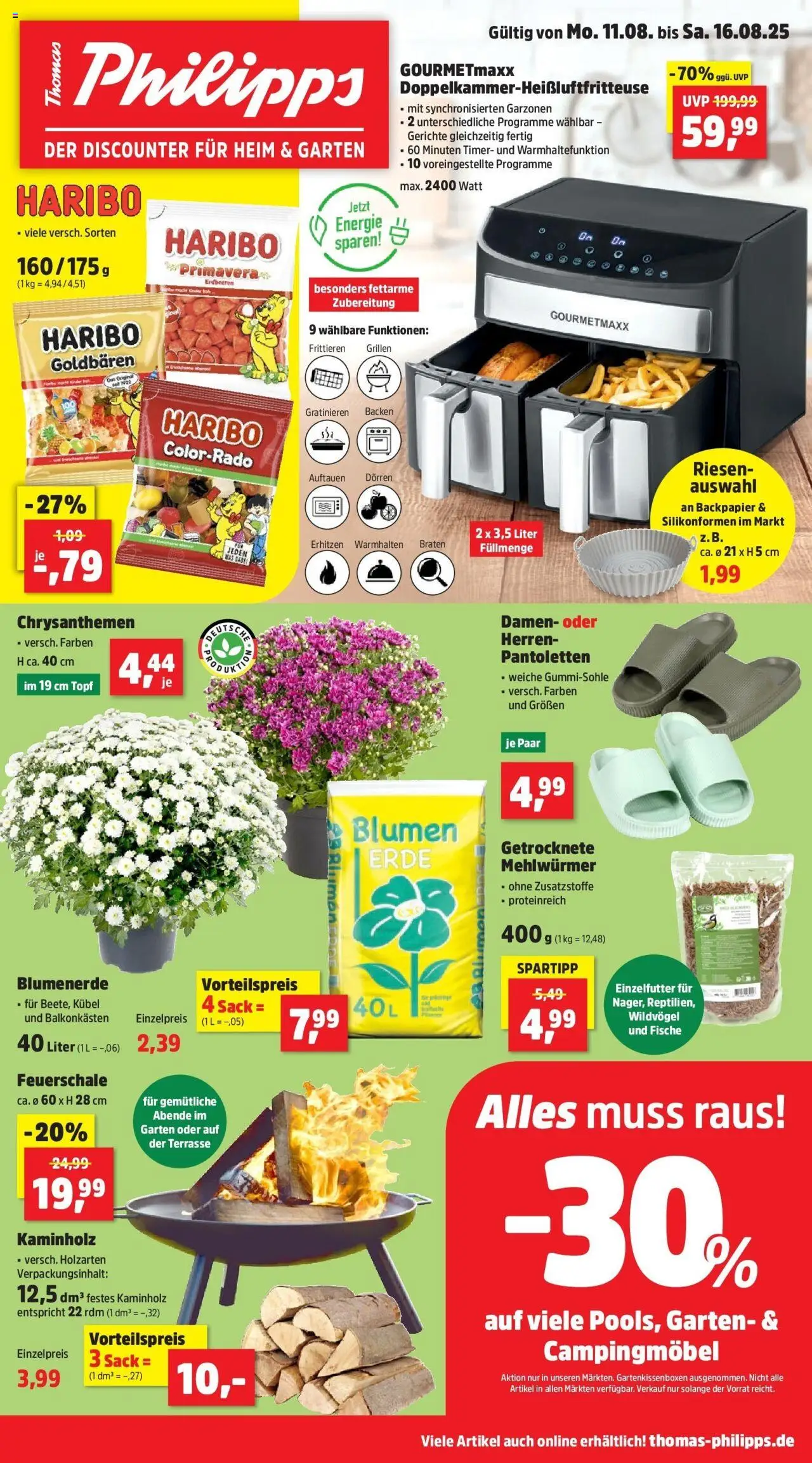 Thomas Philipps Prospekt Nauheim	  - gültig ab dem 11.08.2025 | Seite: 5 | Produkte: Haribo, Blumen, Blumenerde, Erdbeeren