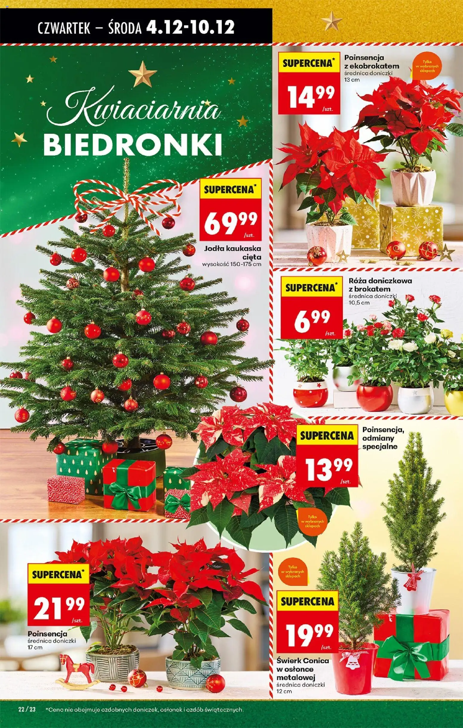 Biedronka gazetka - Oferta w tym tygodniu od 04.12.2025 | Strona: 24 | Produkty: Jodła kaukaska, Doniczki