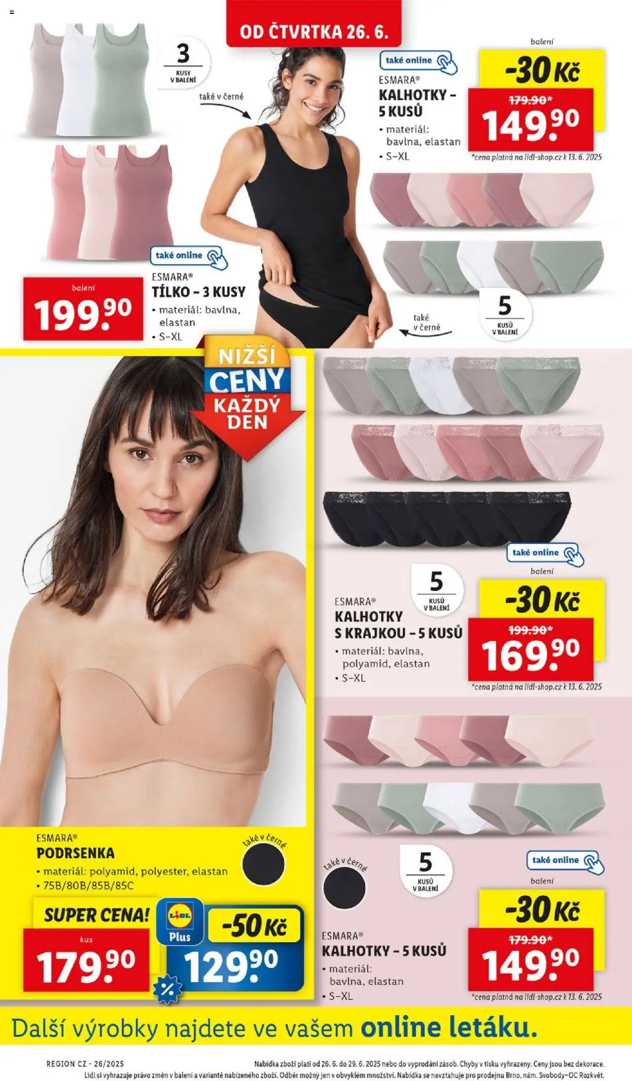 Lidl leták od 26.06.2025 | Strana: 42 | Produkty: Tílko, Kalhotky