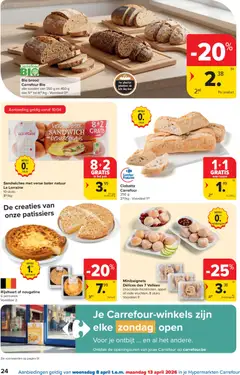 Carrefour folder week 15 - Voorbeeld van een folder van Carrefour, geldig van 08.04.2026 | Pagina: 24 | Producten: Sandwich, La, Appel, Brood
