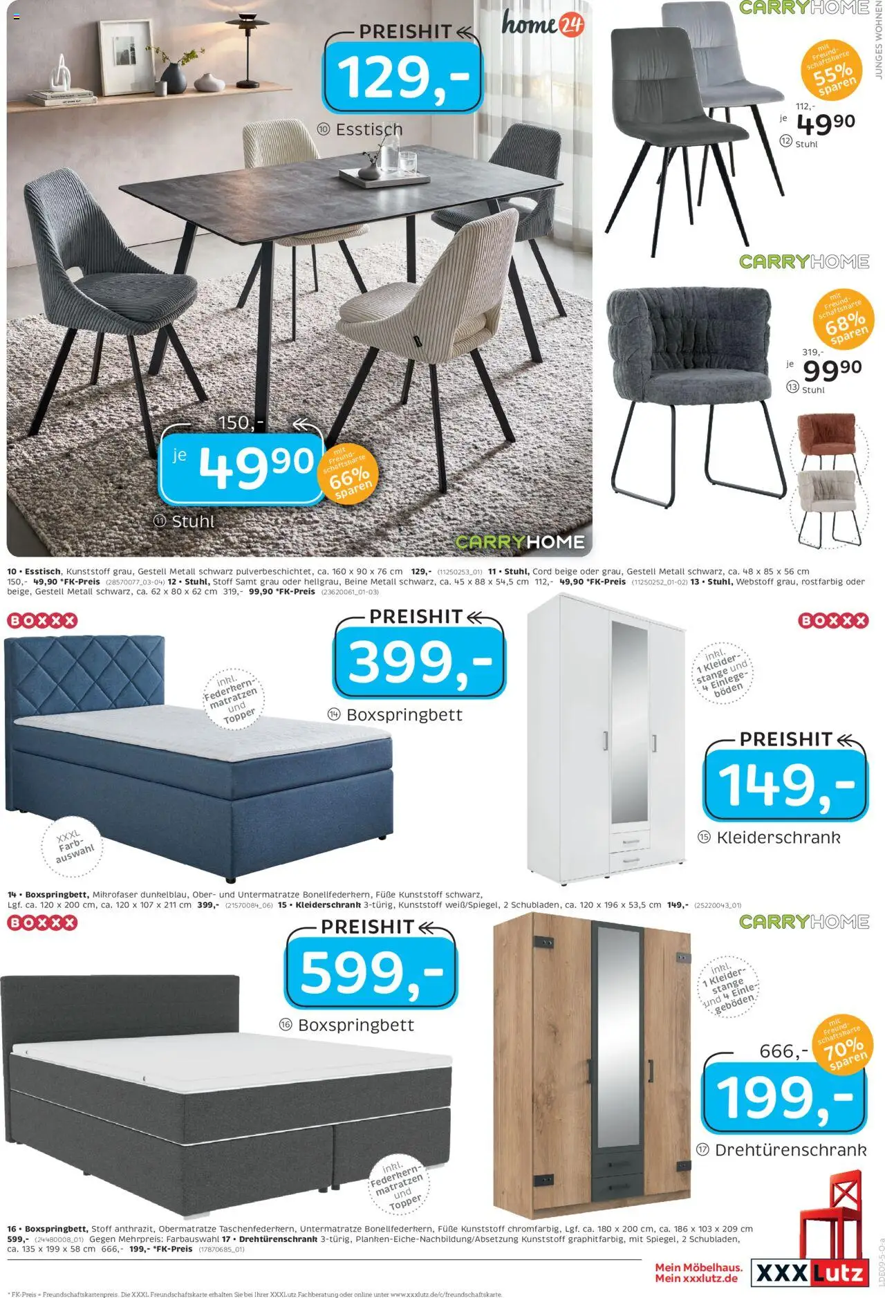 XXXL Lutz Polstermöbel-Testerinnen und -Tester gesucht! - gültig ab dem 25.08.2025 | Seite: 13 | Produkte: Kleiderschrank, Drehtürenschrank, Boxspringbett, Stuhl