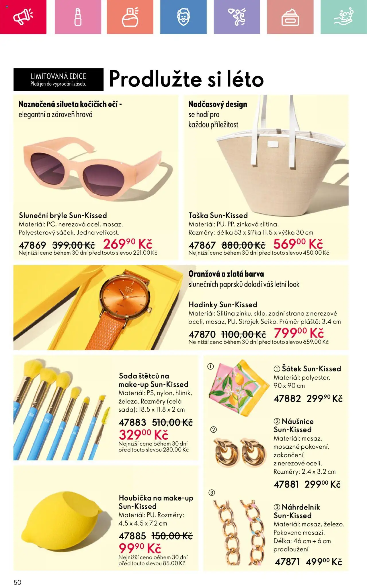 Oriflame katalog č.10/2025 od 06.07.2025 | Strana: 50 | Produkty: Houbička, Brýle, Make-up, Sluneční brýle