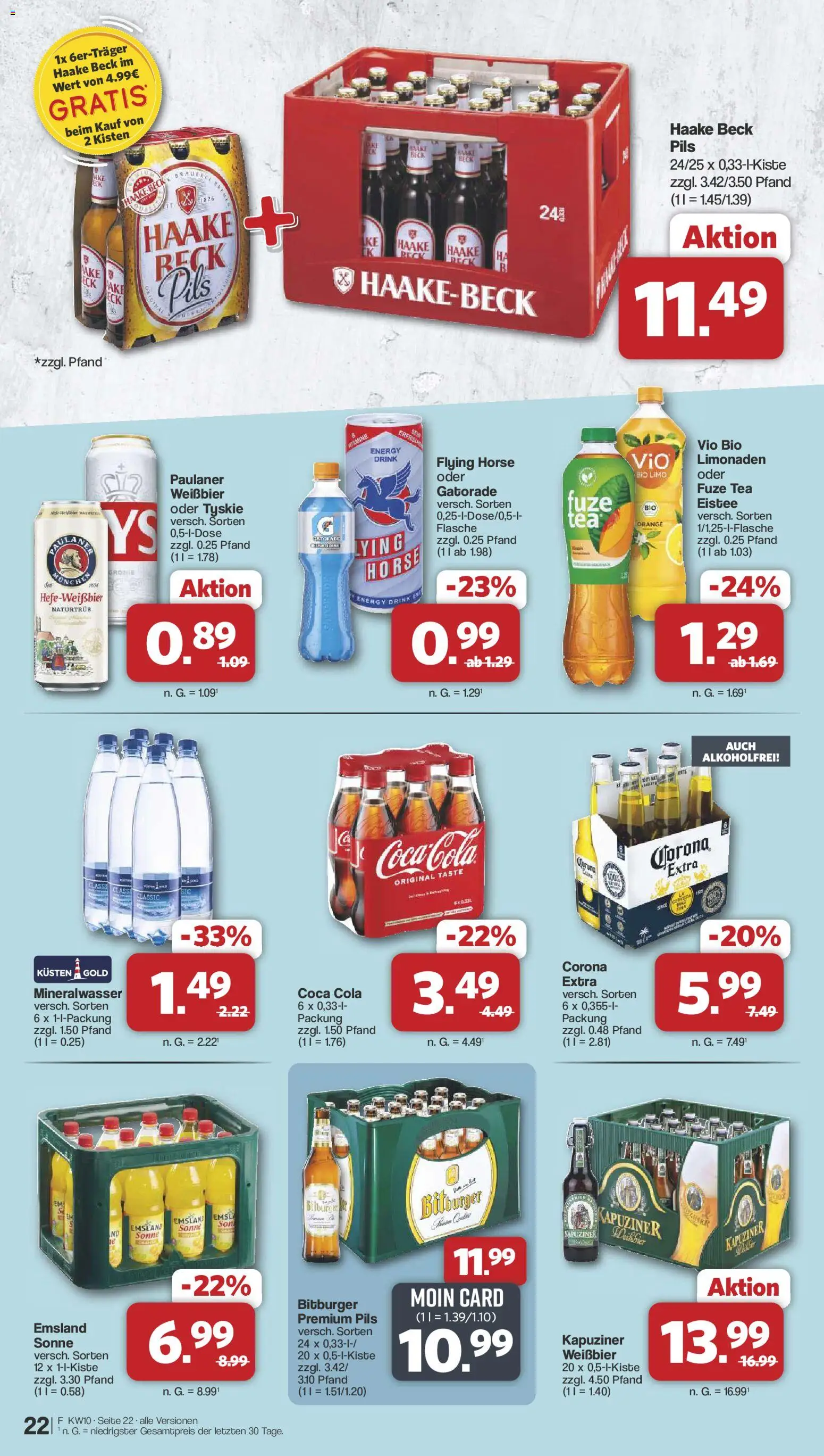 Famila Nordwest Prospekt 	 – gültig ab 02.03.2026 | Seite: 23 | Produkte: Bitburger, Tyskie, Cola, Weißbier