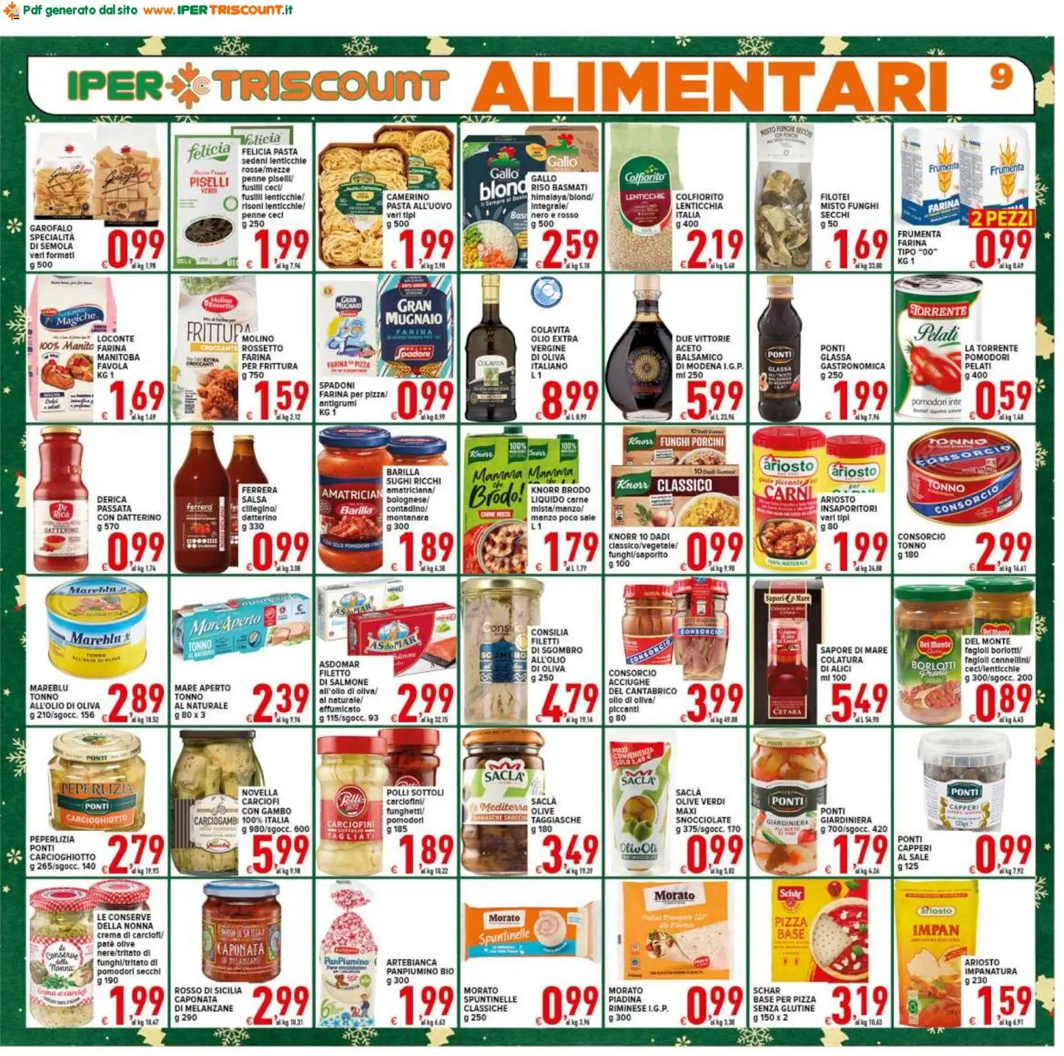 Volantino Ipertriscount del 06.12.2025 | Pagina: 9 | Prodotti: Ceci, Salsa, Farina, Pomodori