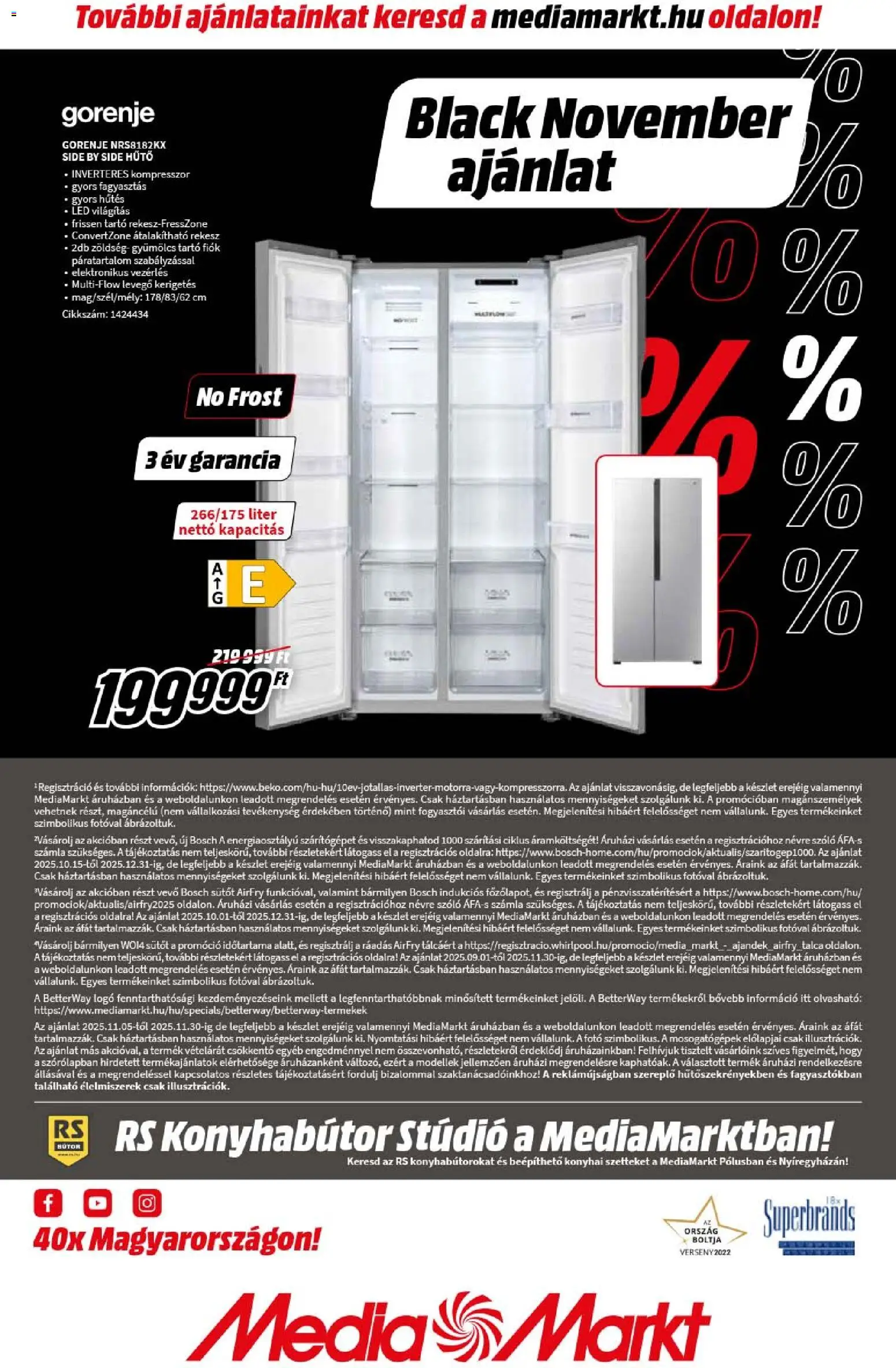 Media Markt akciós ujság - amely érvényes a következő dátumtól: 05.11.2025 | Oldal: 16 | Termékek: Gyümölcs, Kompresszor, Konyhabútor, Zöldség