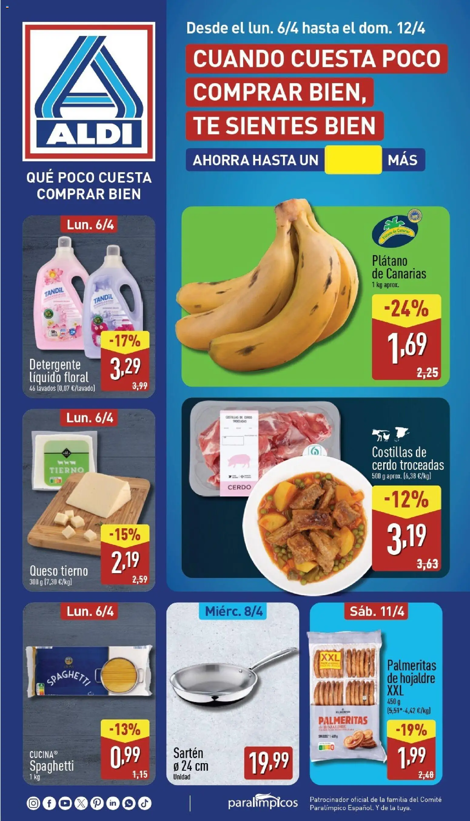 Aldi folleto Península │ válido desde el 06.04.2026 | Página: 1 | Productos: Detergente, Cerdo, Té, Detergente líquido