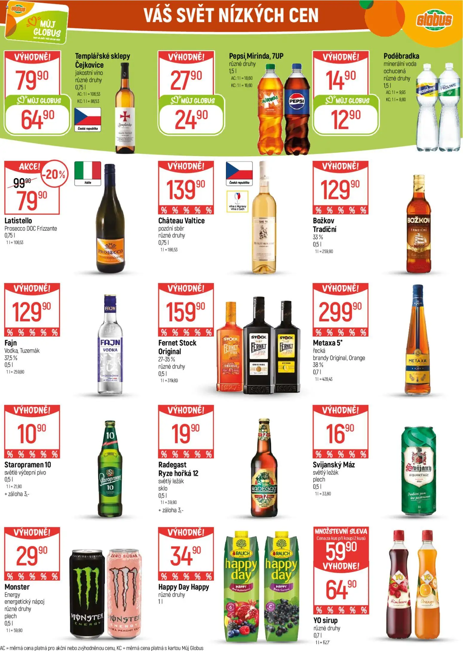 Globus leták od 07.01.2026 | Strana: 22 | Produkty: Prosecco, Poděbradka, Monster Energy, Fernet