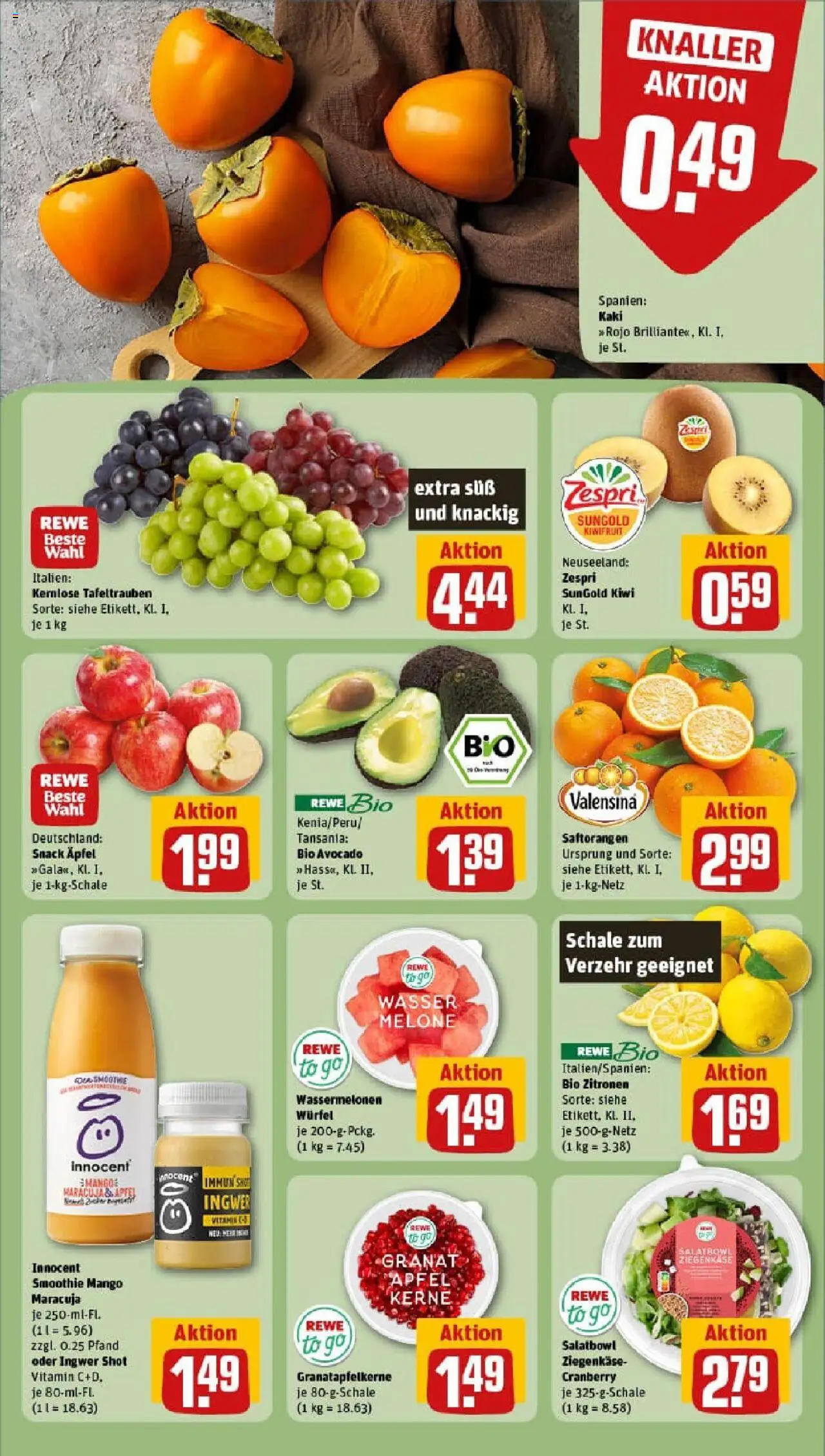 Rewe prospekt Schwäbisch Gmünd / Rehnenhof	 – gültig ab 13.10.2025 | Seite: 6 | Produkte: Valensina, Kaki, Melone, Kiwi