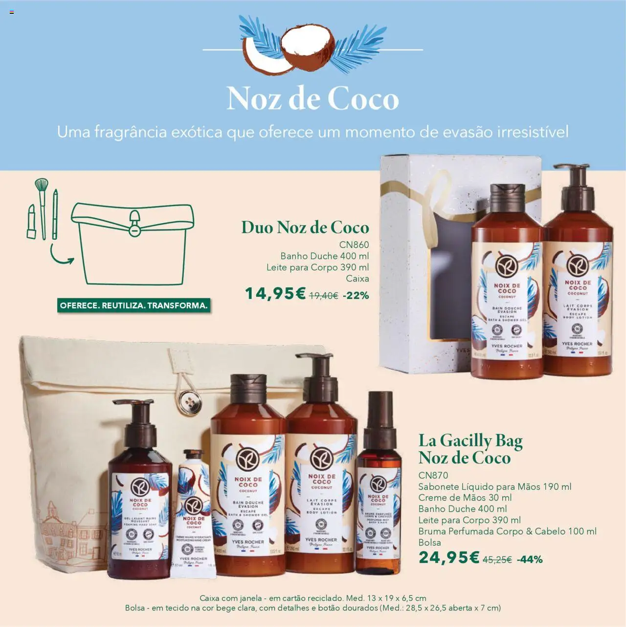 Yves Rocher Natal │ válido de 17.10.2025 | Página: 68 | Produtos: Bolsa, Sabonete líquido, Leite, Creme