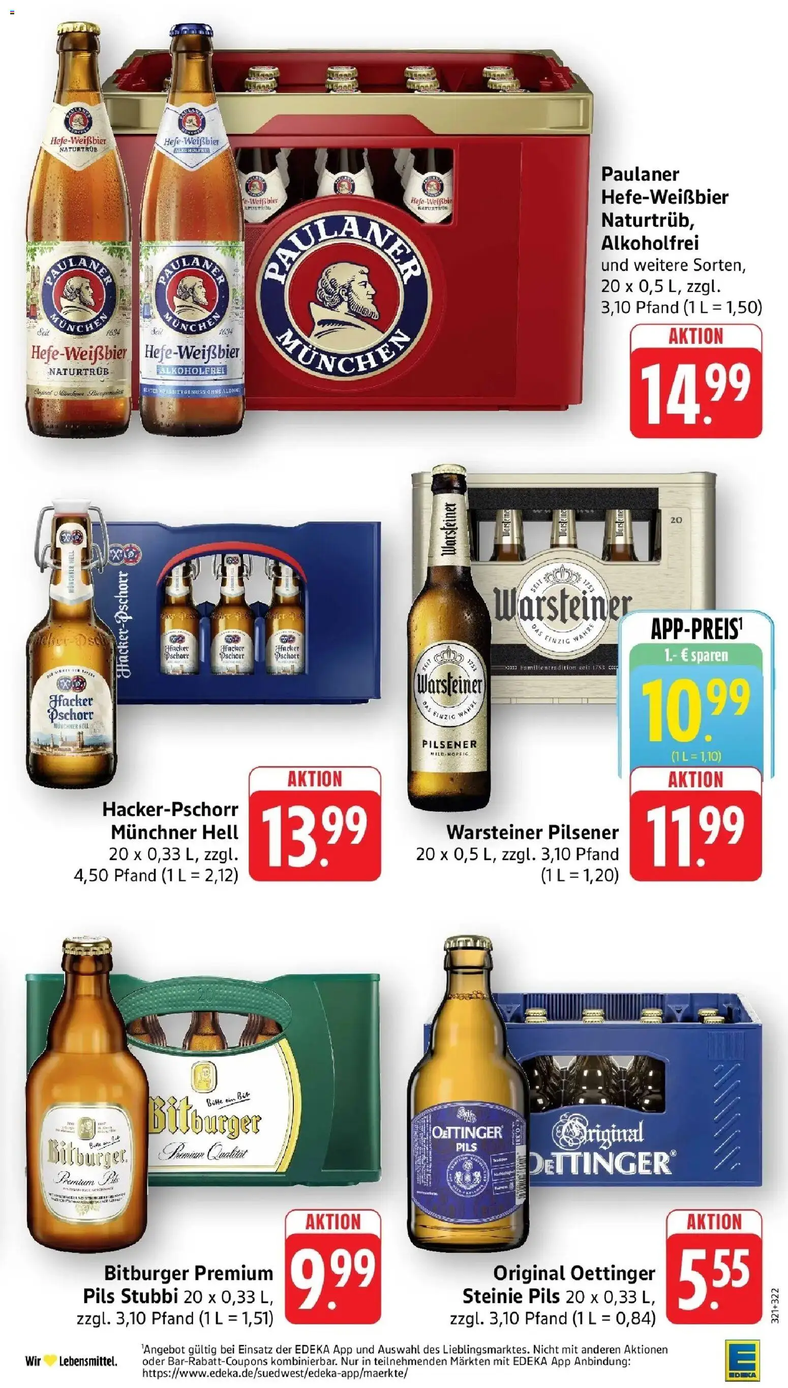 Edeka prospekt Friedrichsthal	 – gültig ab 19.04.2026 | Seite: 31 | Produkte: Bitburger, Oettinger, Warsteiner, Paulaner