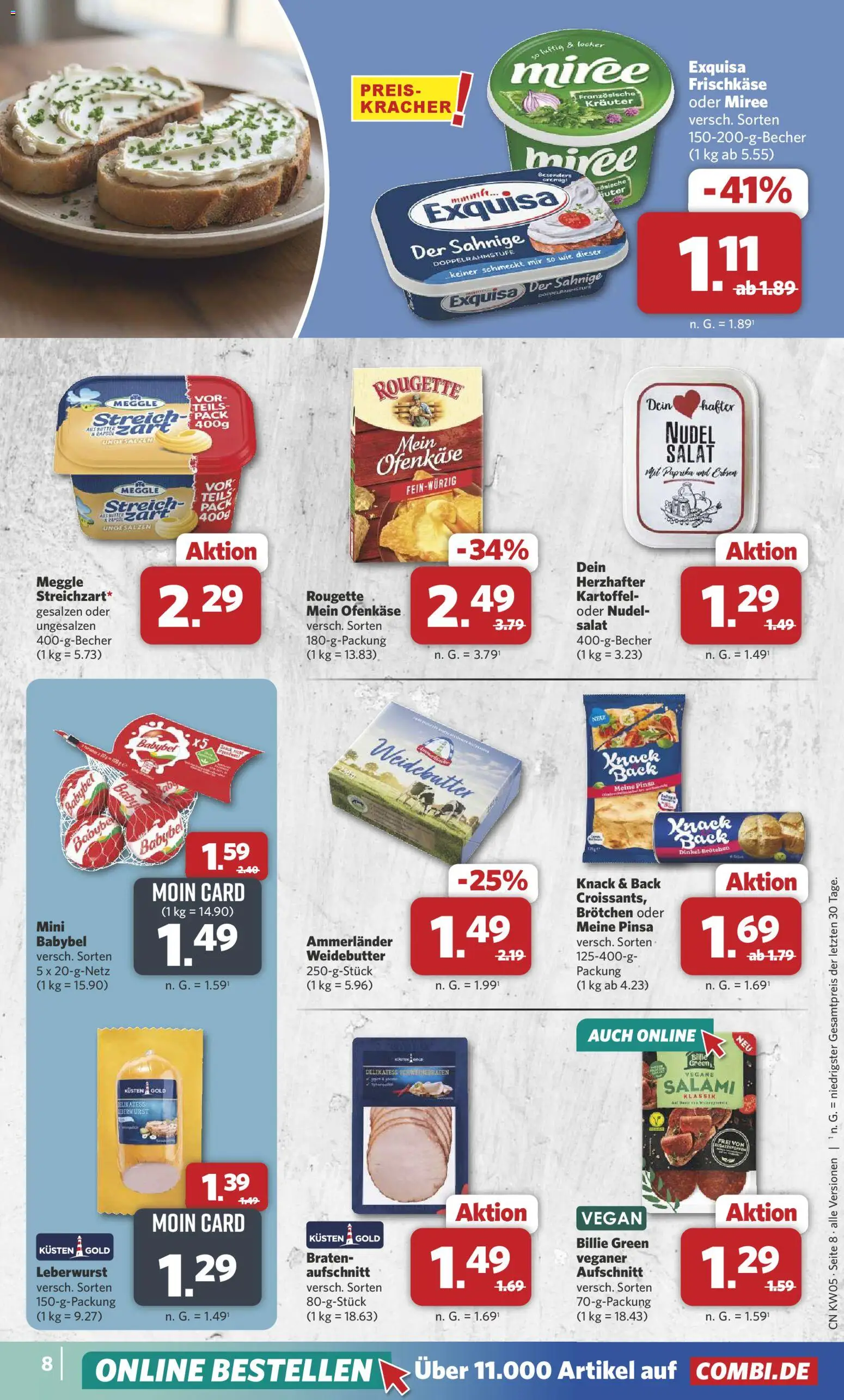 Combi Prospekt 	 – gültig ab 26.01.2026 | Seite: 8 | Produkte: Exquisa, Salat, Erbsen, Frischkase