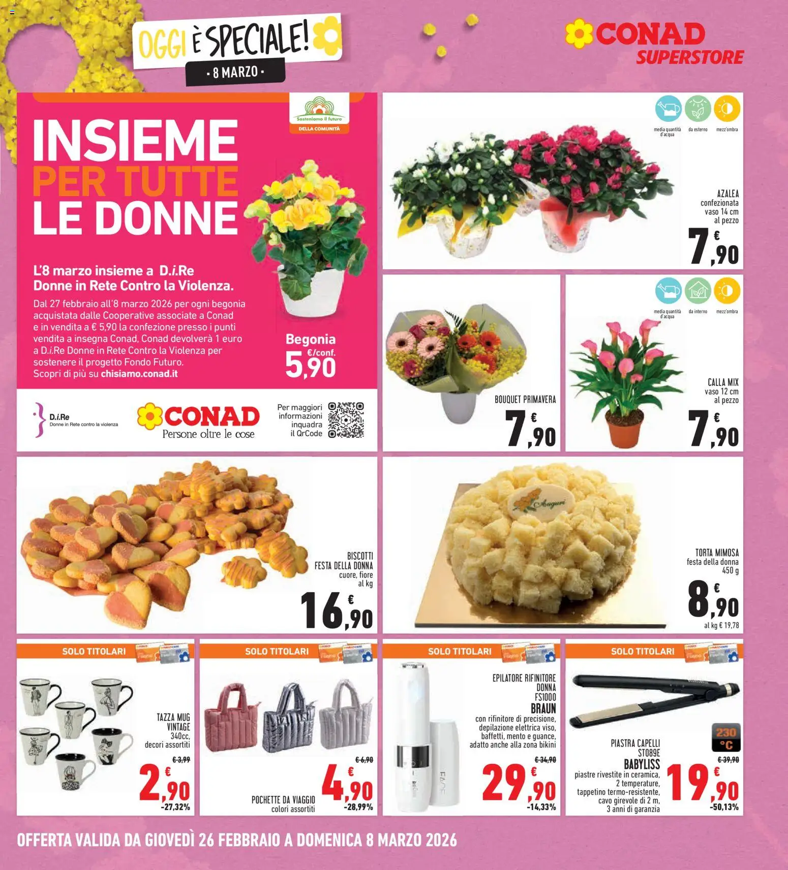 Volantino Conad del 26.02.2026 | Pagina: 7 | Prodotti: Bikini, Torta, Cavo, Vaso