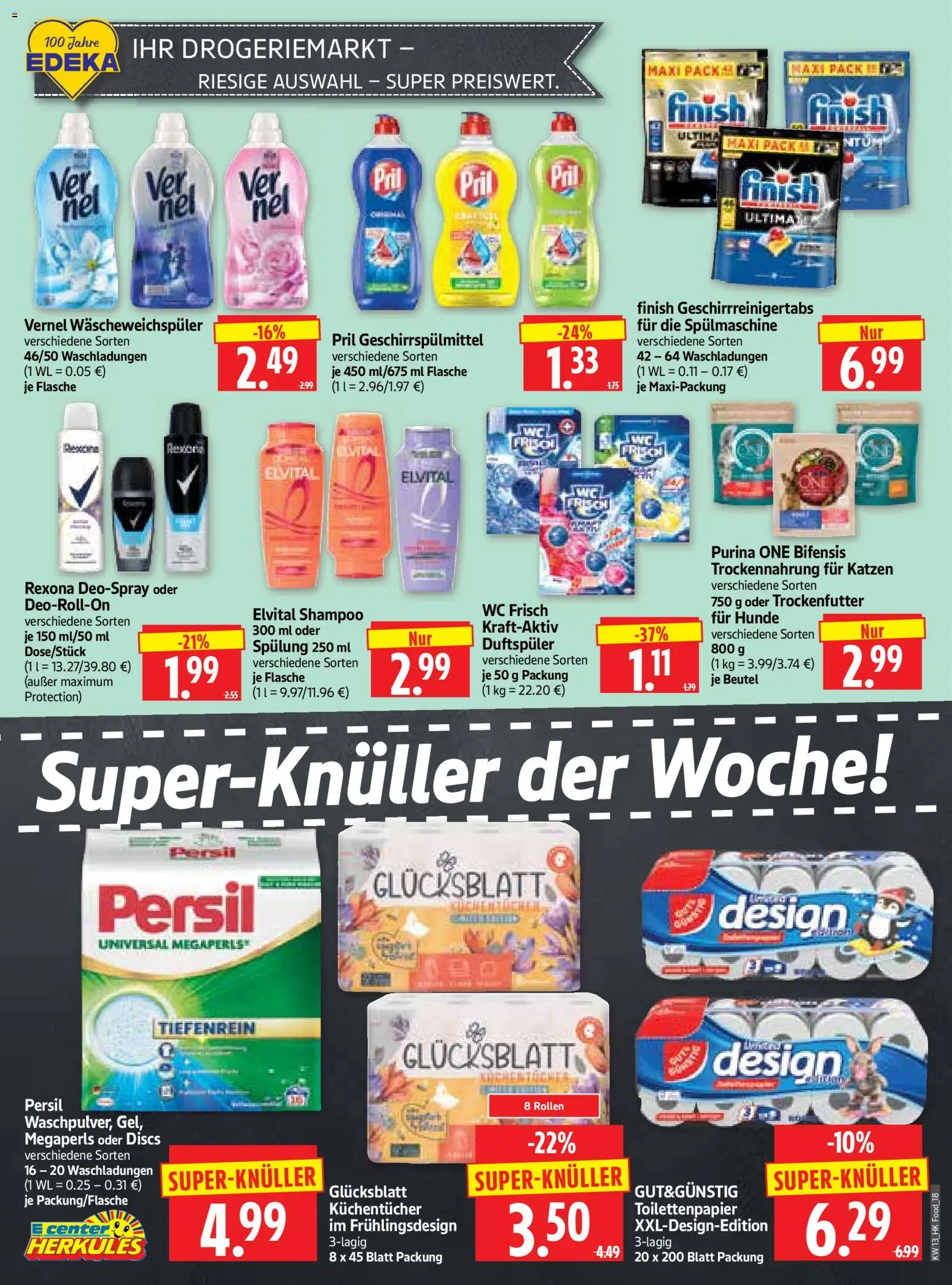HERKULES Prospekt 	 – gültig ab 23.03.2026 | Seite: 18 | Produkte: Spülung, Deospray, Vernel, Persil