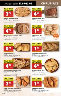 Zapiekanka z pieczarkami, serem, ketchupem i szynką, 150 g, Zapiekanka z pieczarkami, serem, ketchupem i szynką, 150 g od 11.09.2025 | Strona: 28 | Produkty: Zapiekanka, Bułka, Bagietka, Chleb