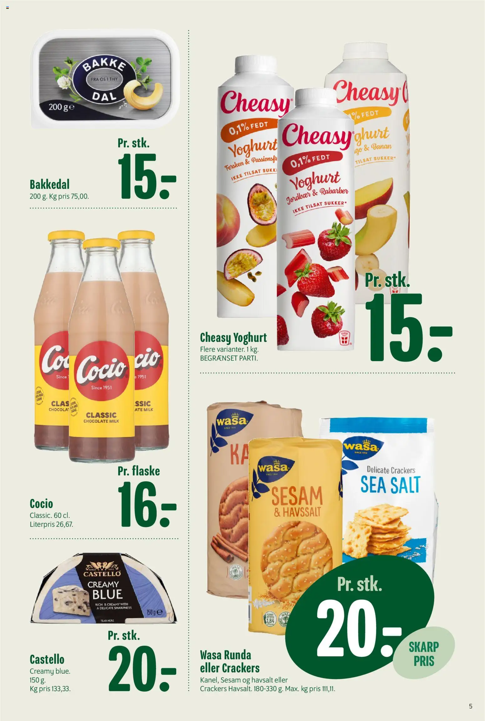 Min Købmand tilbudsavis – gyldig fra 27.02.2026 | Side: 5 | Produkter: Rabarber, Yoghurt, Jordbær, Salt